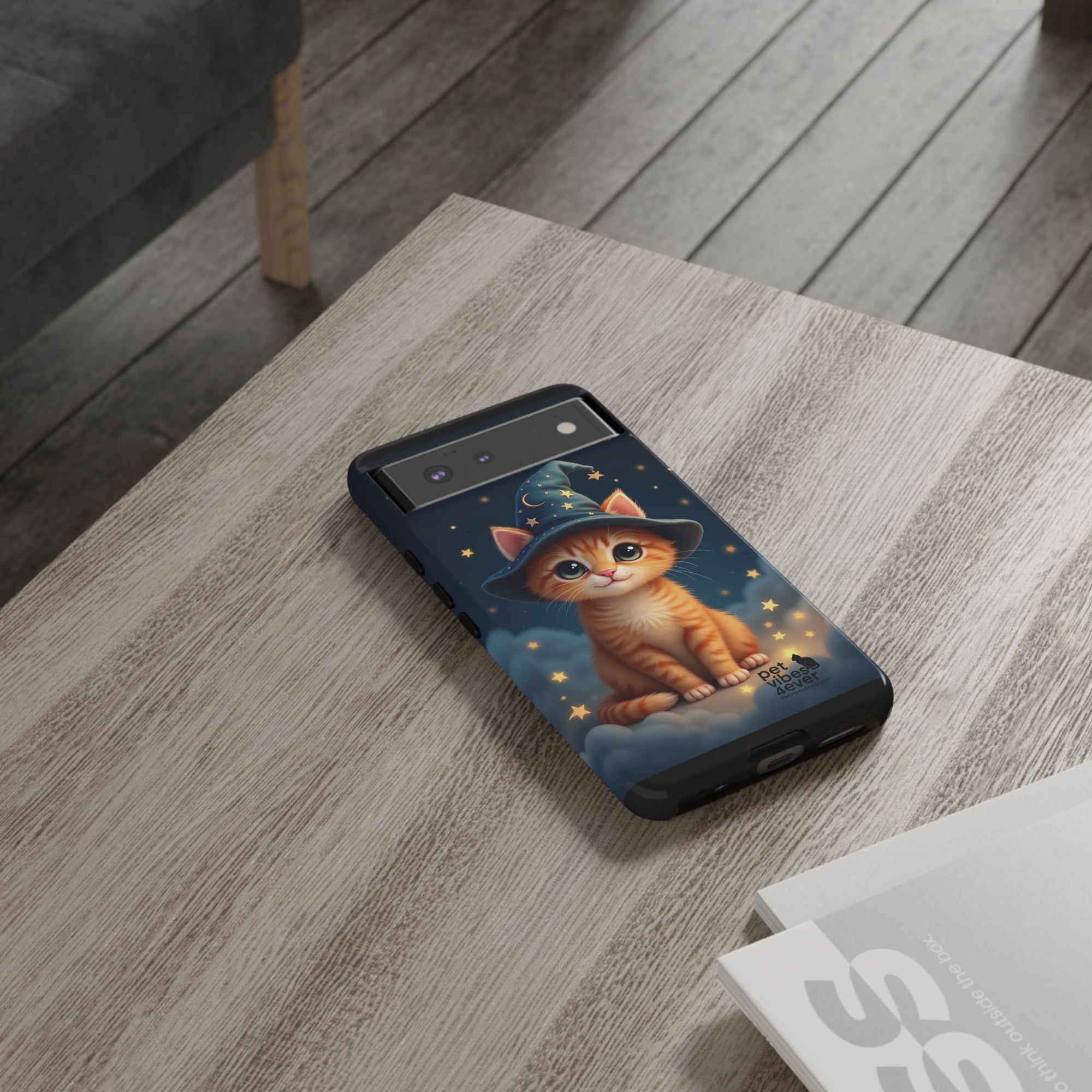 Cat-Themed Phone Case, Cute Cat Case, Pet Lover Gift, Kawaii Phone Accessory, Celestial Cat Design, Stylish Gadget Protector