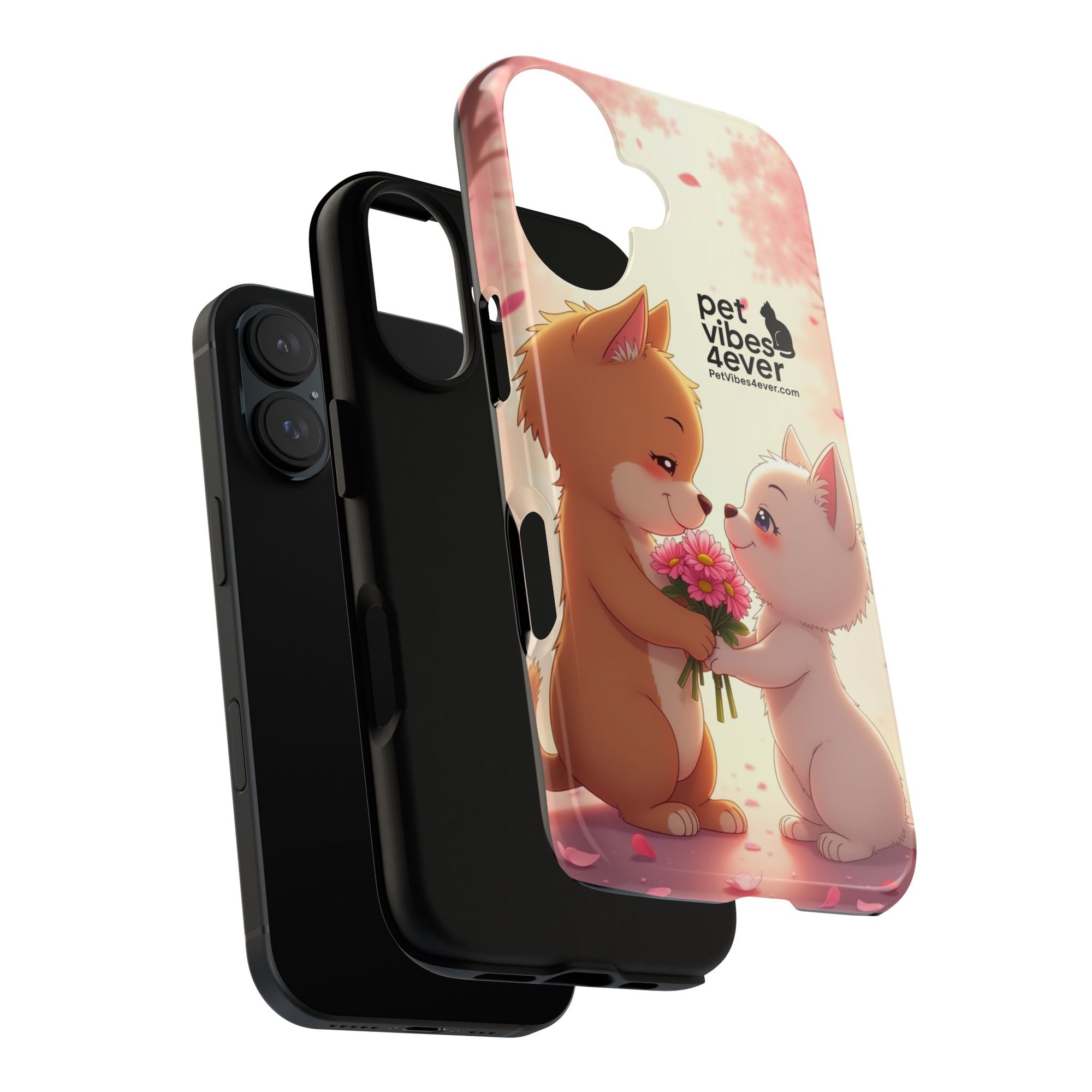 Cute Pet Phone Case, Animal Lovers Gift, Valentine’s Day Present, Custom Phone Cover, Happy Couple Design, Pet Vibes Forever