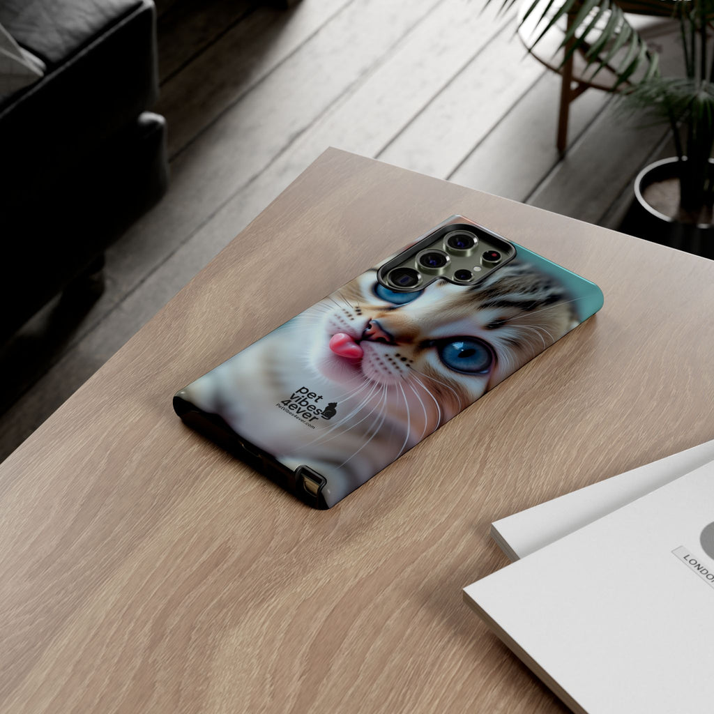 Cute Cat Phone Case, Pet Lover Gift, Durable Phone Cover, Animal Print Case, Cute Kitten Accessory