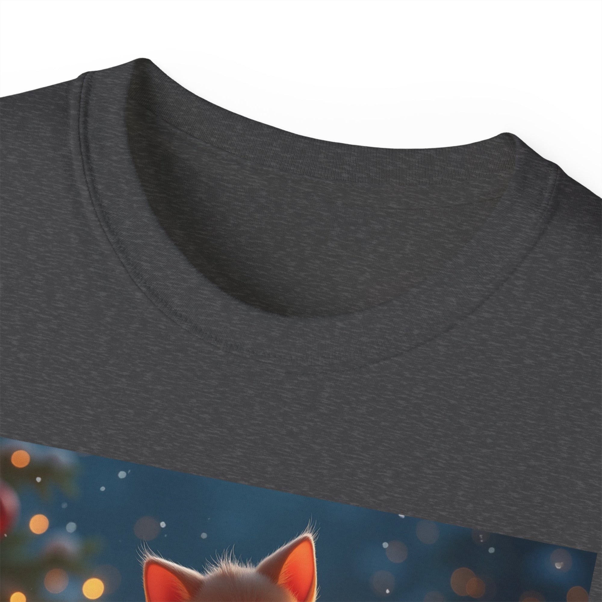 Cute Cat Christmas Tee, Cozy Unisex Cotton Shirt for Cat Lovers, Holiday Gift, Casual Wear, Festive Apparel