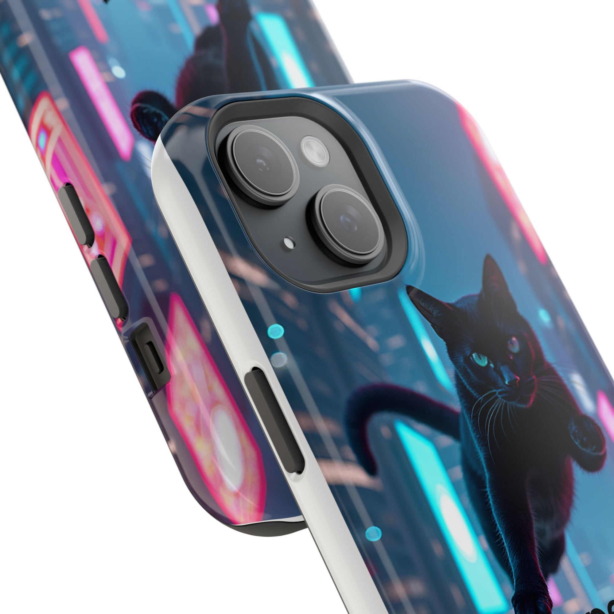 Cat-Themed Phone Case with Pet Vibes Design, Impact-Resistant Phone Case, Gift for Cat Lovers, Cute Pet Merchandise, Stylish Phone Accessory