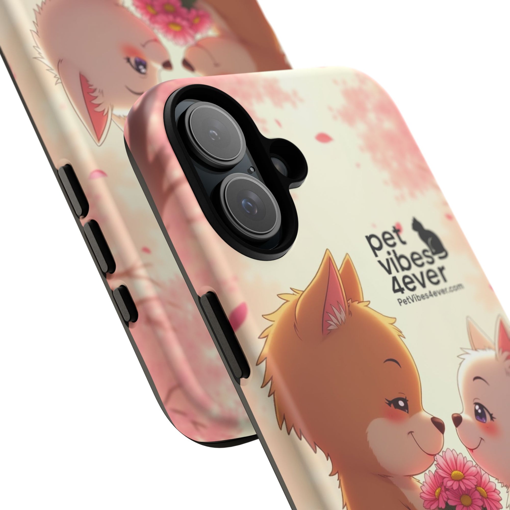 Cute Pet Phone Case, Animal Lovers Gift, Valentine’s Day Present, Custom Phone Cover, Happy Couple Design, Pet Vibes Forever