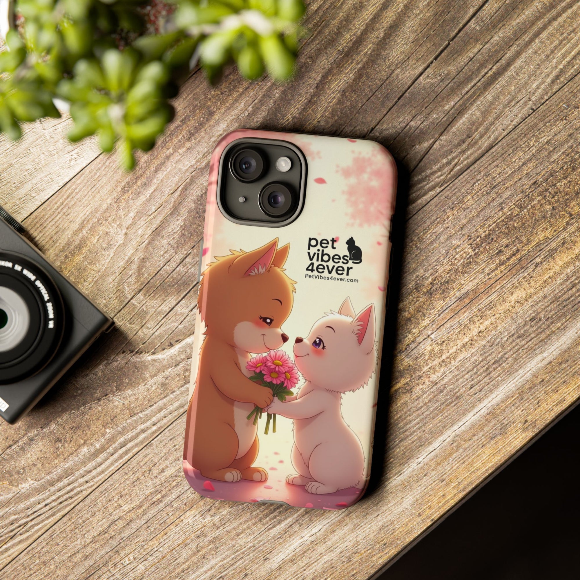 Cute Pet Phone Case, Animal Lovers Gift, Valentine’s Day Present, Custom Phone Cover, Happy Couple Design, Pet Vibes Forever
