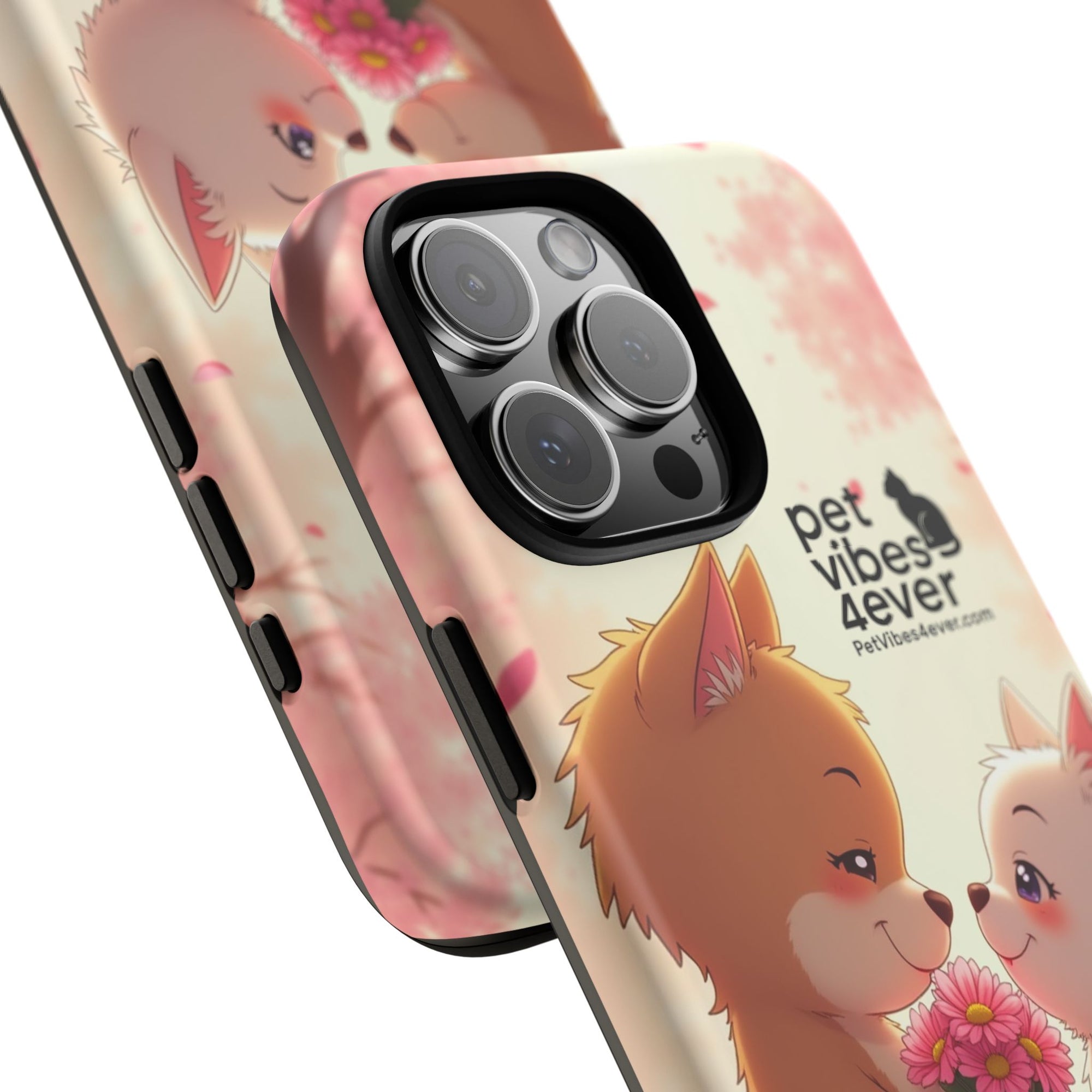 Cute Pet Phone Case, Animal Lovers Gift, Valentine’s Day Present, Custom Phone Cover, Happy Couple Design, Pet Vibes Forever