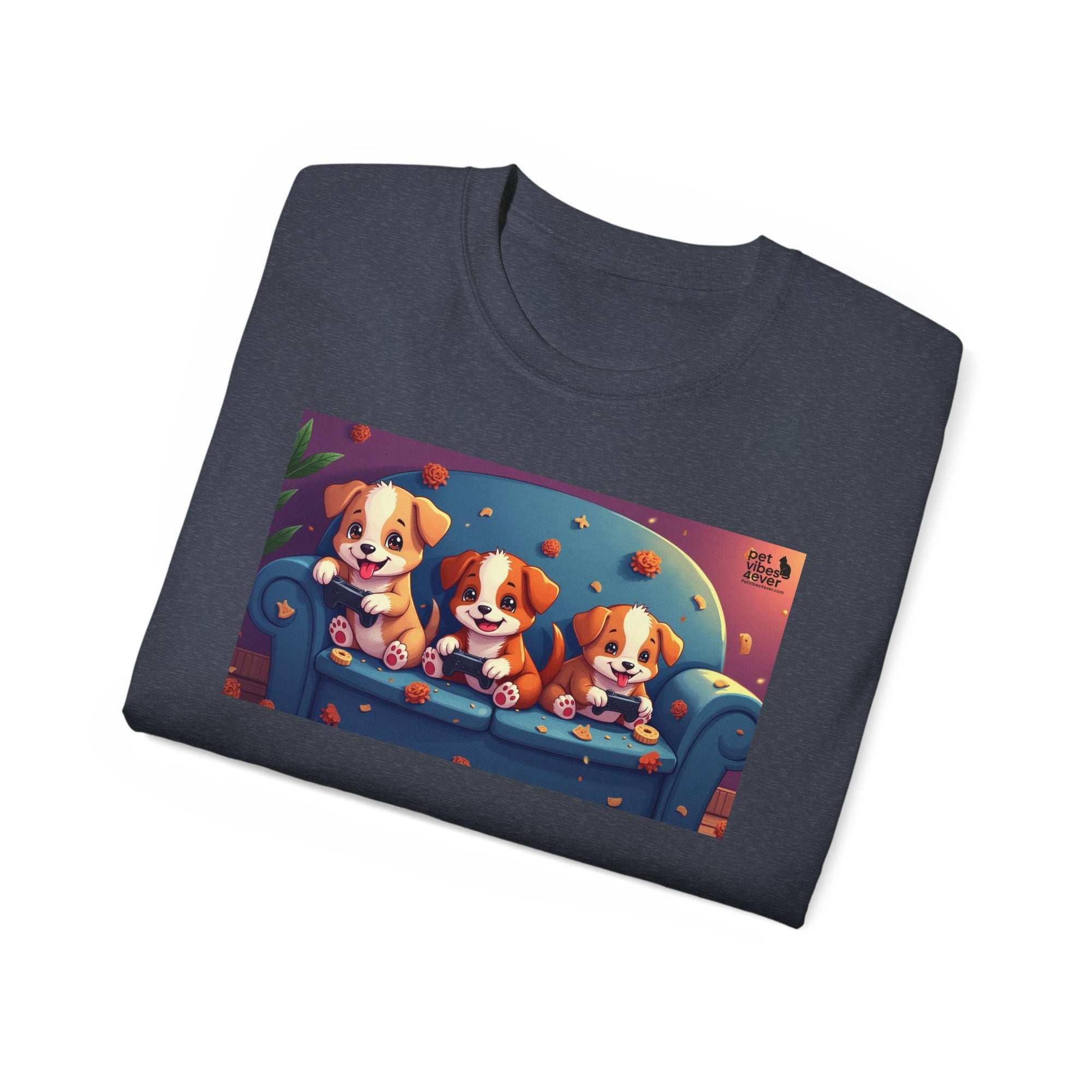 Cute Puppy Friends Unisex Tee, Pet Lover Gift, Dog Themed Shirt, Casual Wear, Animal Lover Apparel