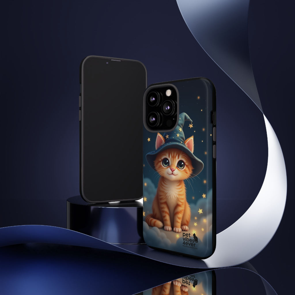 Cat-Themed Phone Case, Cute Cat Case, Pet Lover Gift, Kawaii Phone Accessory, Celestial Cat Design, Stylish Gadget Protector