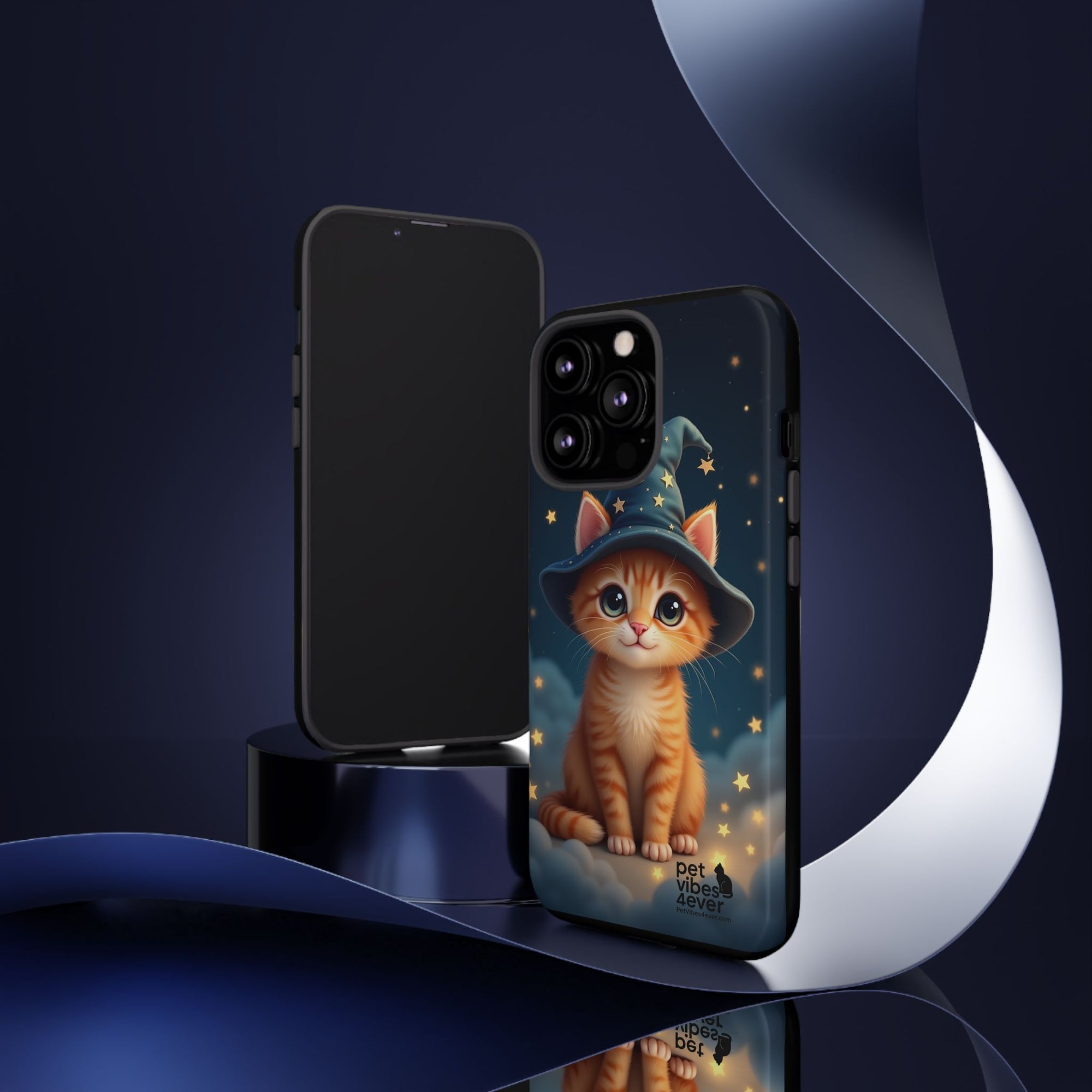 Cat-Themed Phone Case, Cute Cat Case, Pet Lover Gift, Kawaii Phone Accessory, Celestial Cat Design, Stylish Gadget Protector