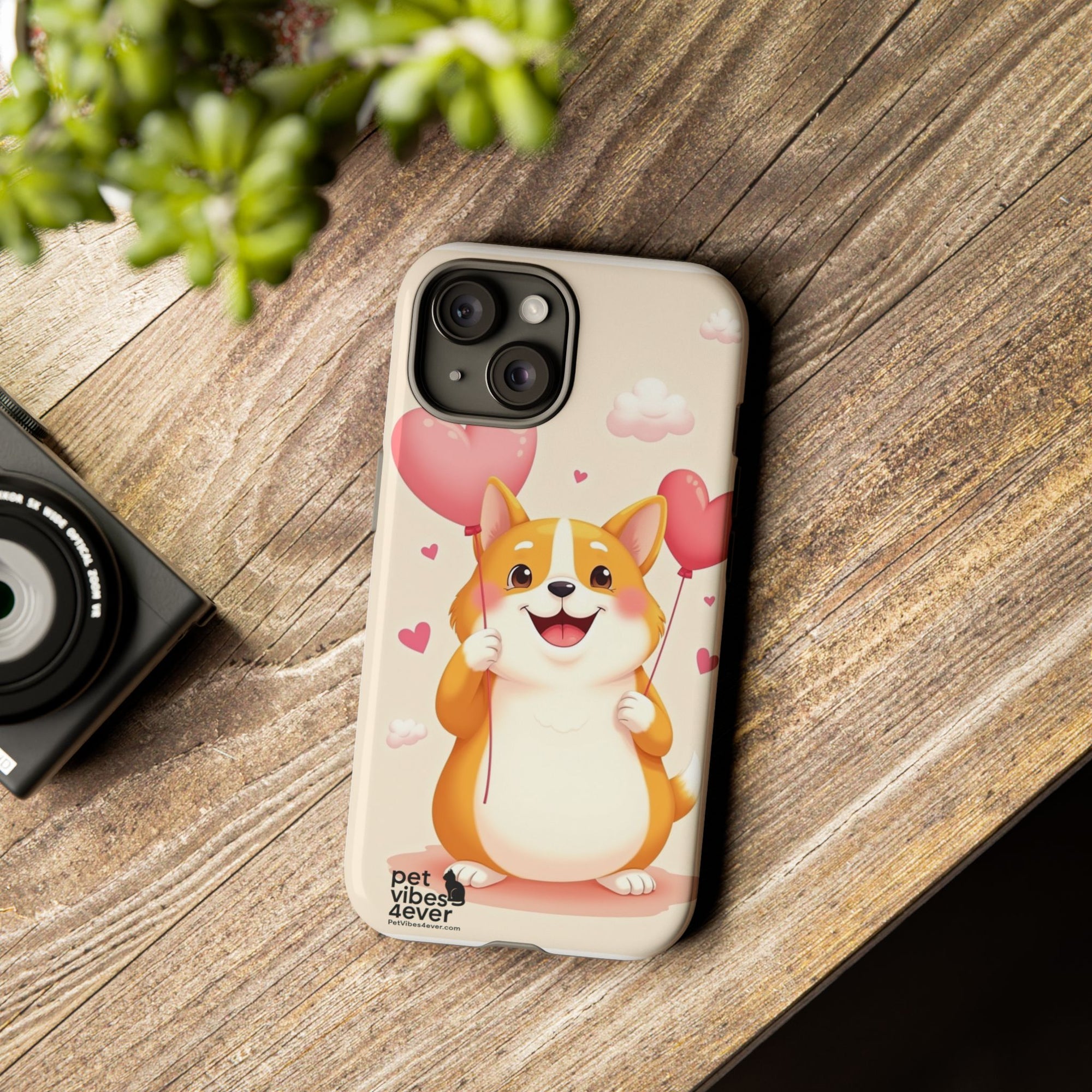 Corgi Love Phone Case, Cute Pet Gift, Animal Lover Accessory, Custom Phone Cover, Valentine's Day Gift