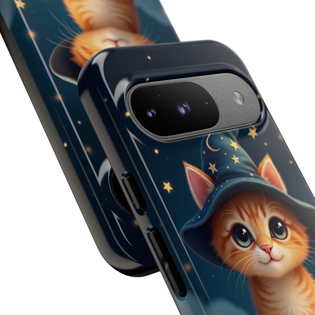 Cat-Themed Phone Case, Cute Cat Case, Pet Lover Gift, Kawaii Phone Accessory, Celestial Cat Design, Stylish Gadget Protector