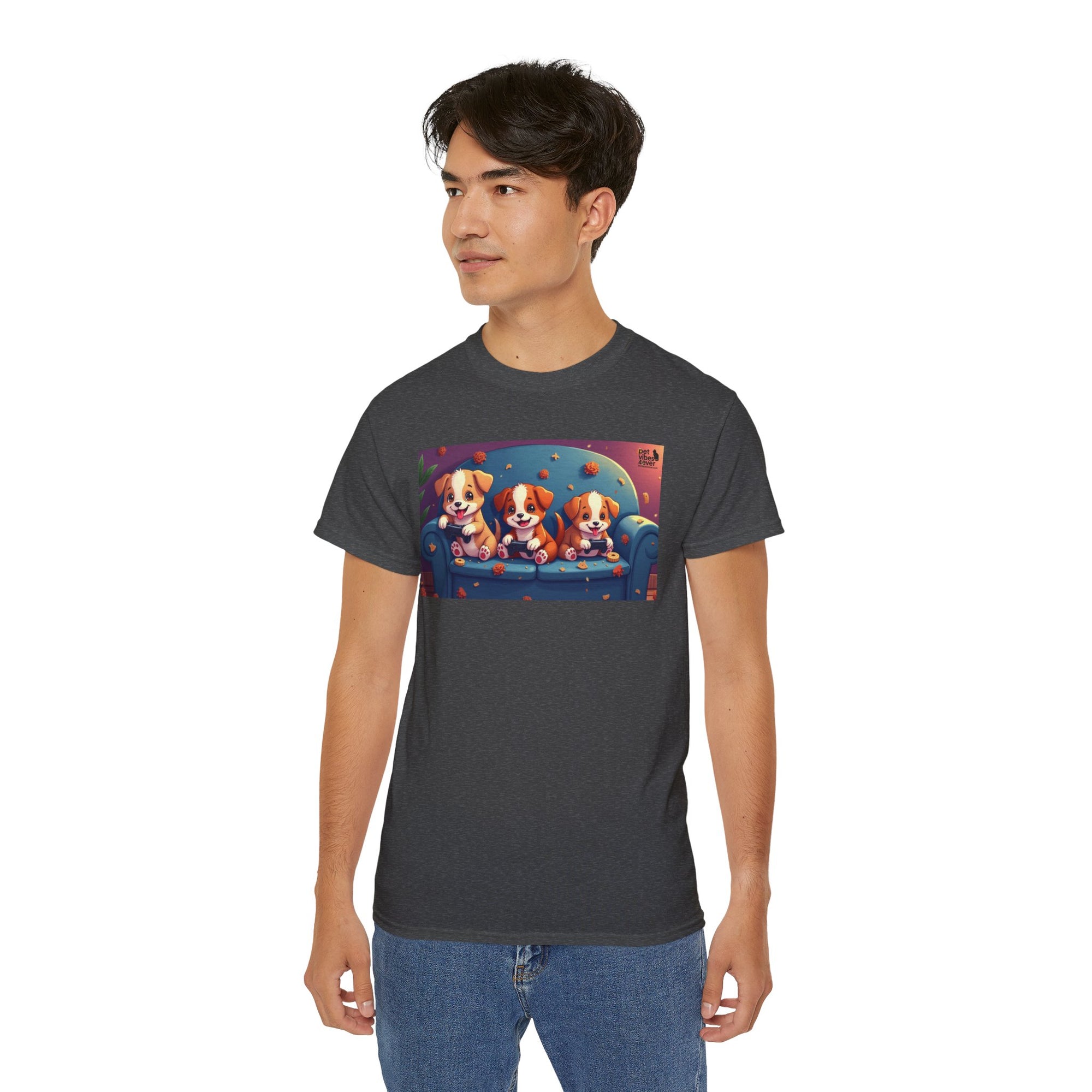 Cute Puppy Friends Unisex Tee, Pet Lover Gift, Dog Themed Shirt, Casual Wear, Animal Lover Apparel