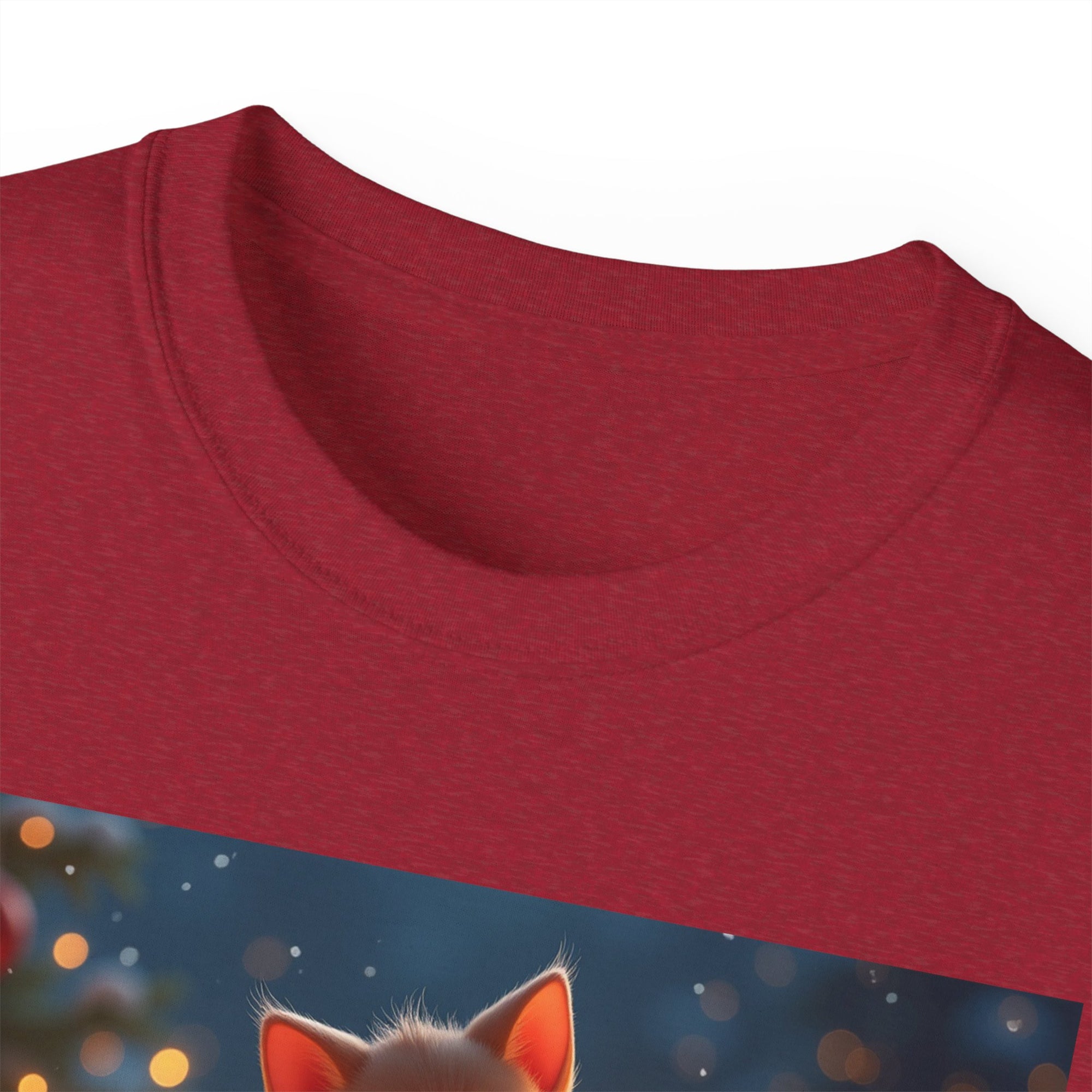 Cute Cat Christmas Tee, Cozy Unisex Cotton Shirt for Cat Lovers, Holiday Gift, Casual Wear, Festive Apparel