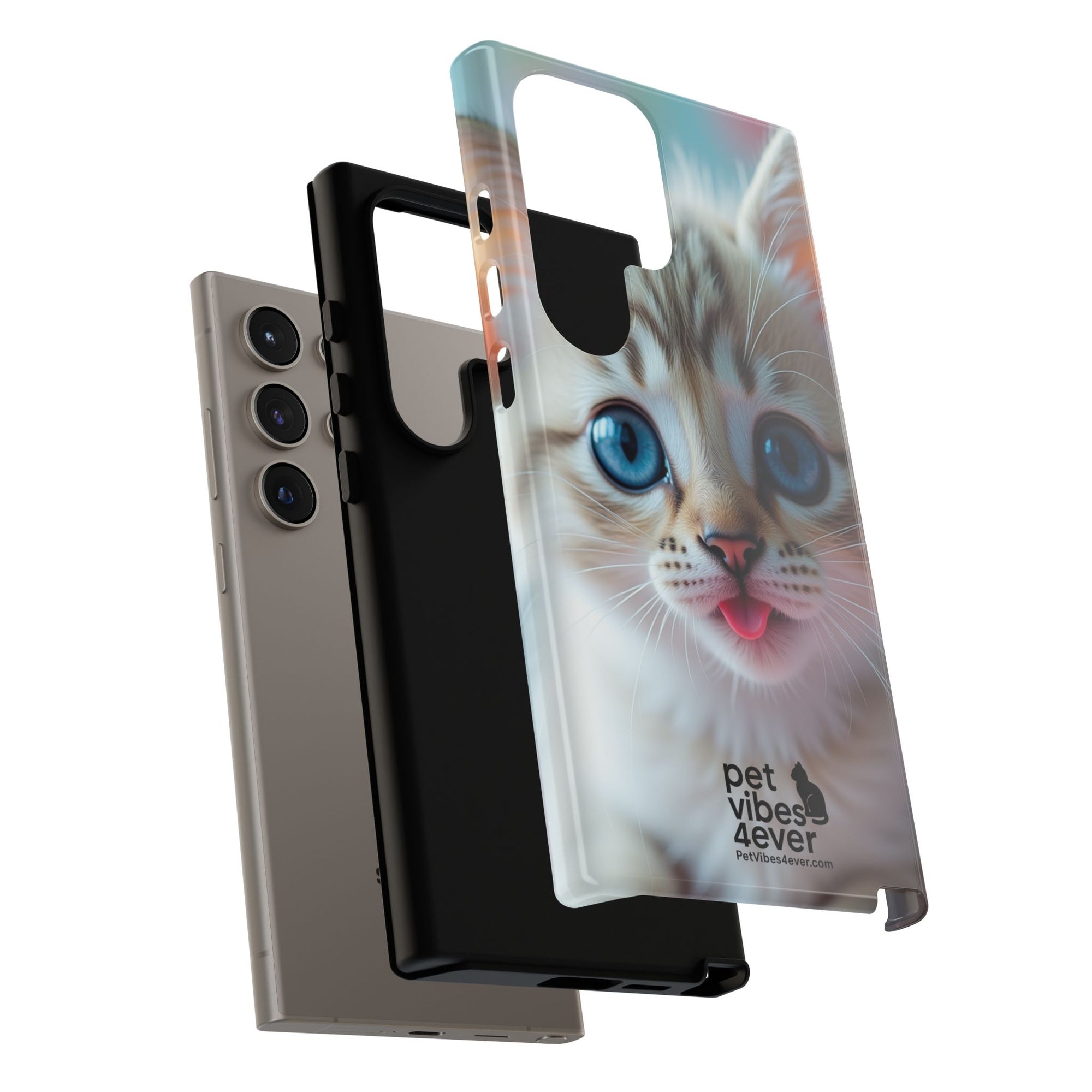 Cute Cat Phone Case with Pet Vibes, Perfect Gift for Cat Lovers, Fun Tech Accessories for Birthdays, Animal Lovers, Kawaii Style