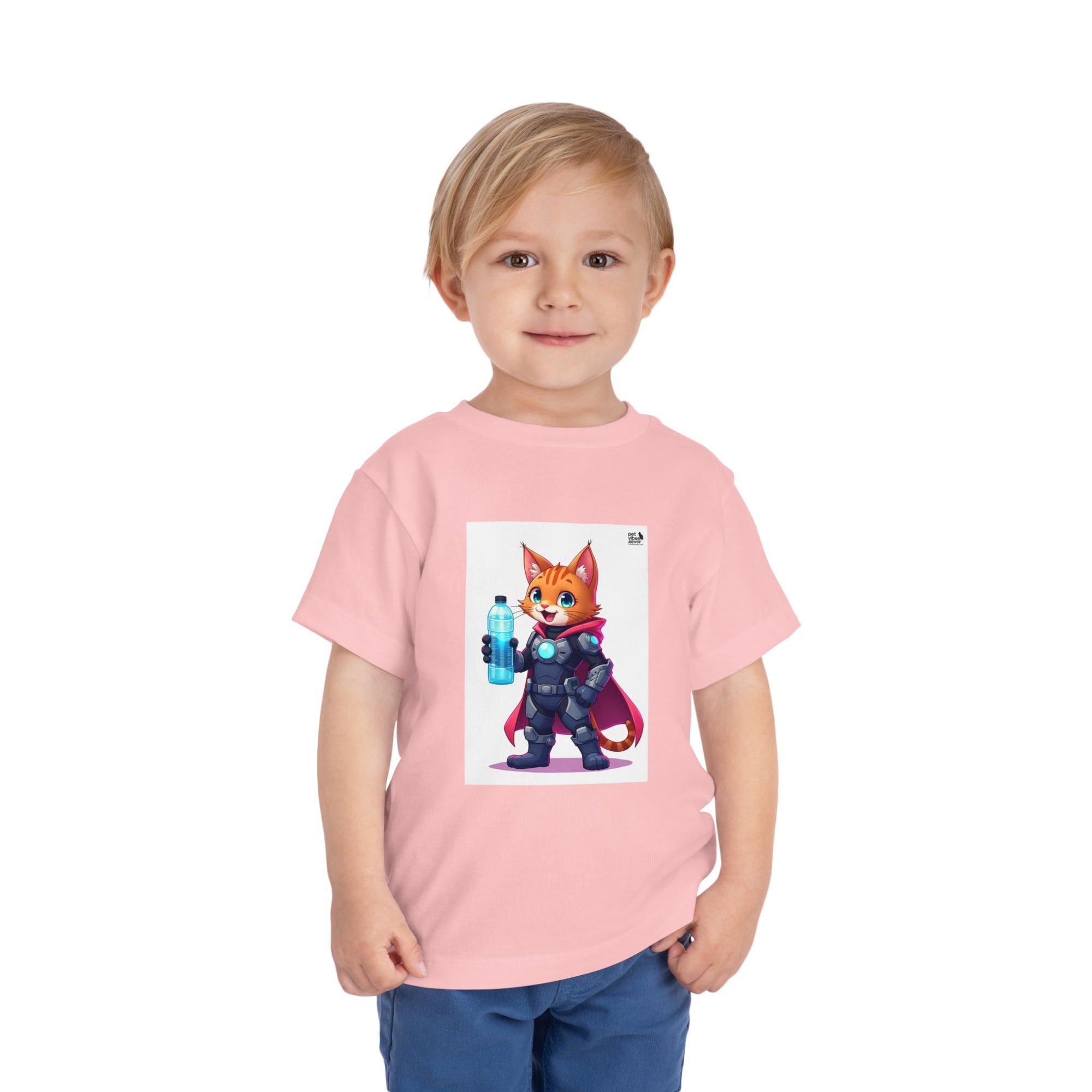 Superhero Cat Toddler Tee, Kids Graphic T-Shirt, Cute Animal Shirt, Birthday Gift, Funny Pet Tee