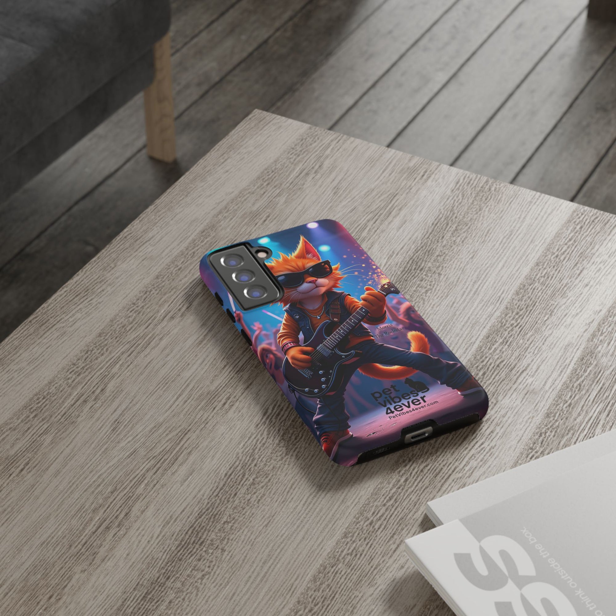 Guitar Cat Phone Case | Fun Pet Vibes | Unique Gift for Cat Lovers, Music Fans, Pet Owners, Birthday, Holidays, Personal Use