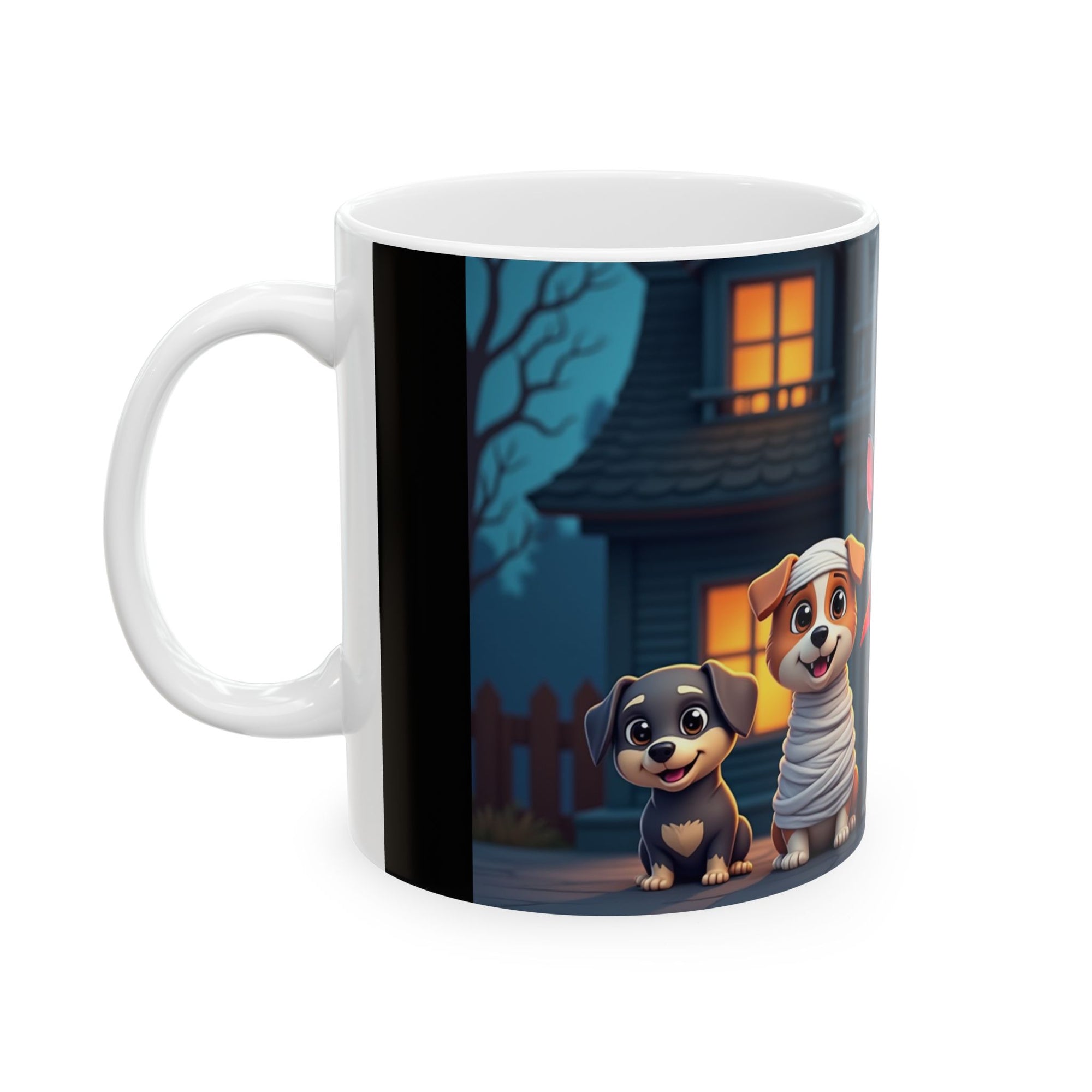 Halloween Dog Lovers Mug, Cute Canine Gift, Pet Owner Coffee Cup, Trick or Treat Drinkware, Spooky Pet Mug