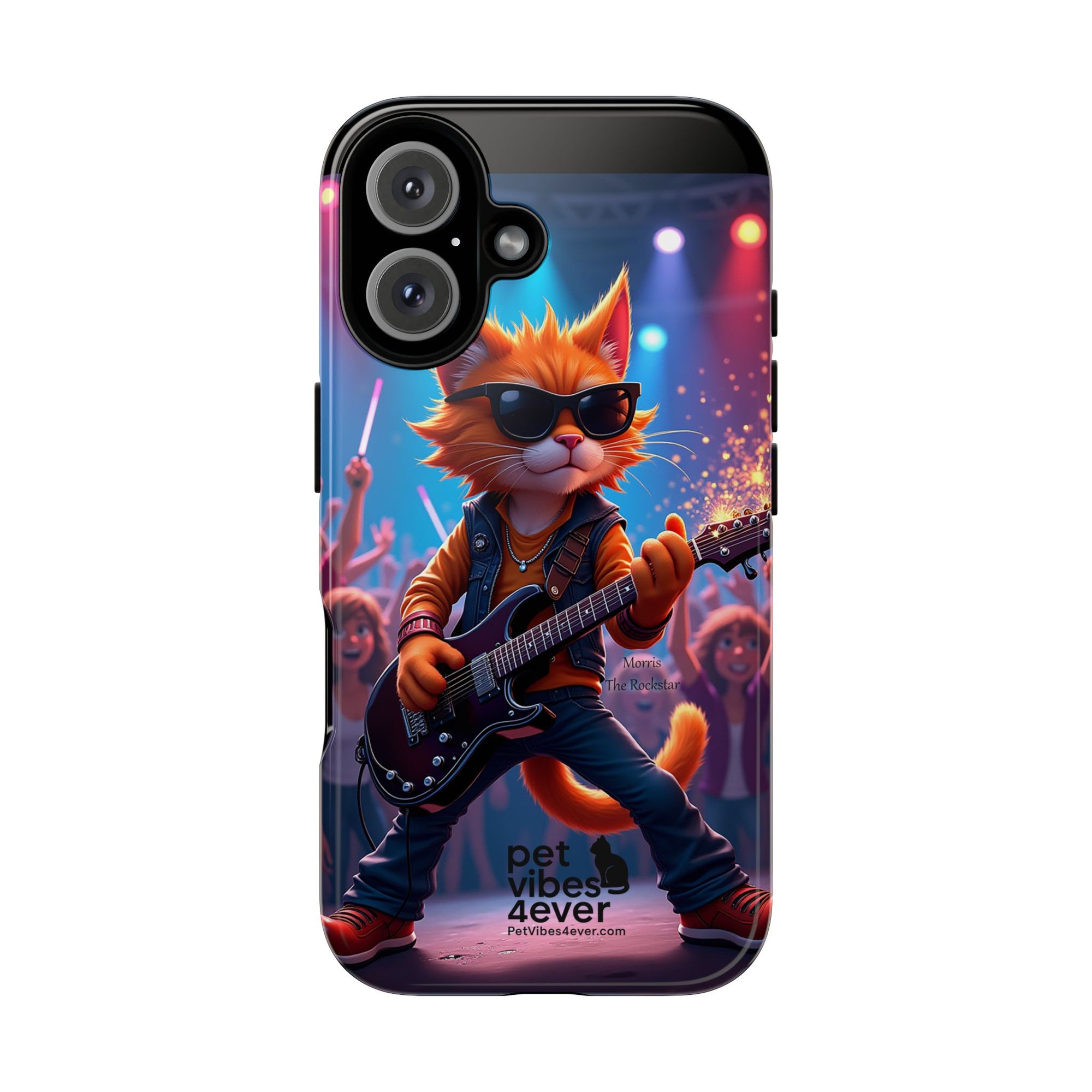 Rocking Cat Phone Case, Fun Cat Phone Cover, Cool Pet Vibes Gift, Music Lover Accessory, Unique Cat Phone Case