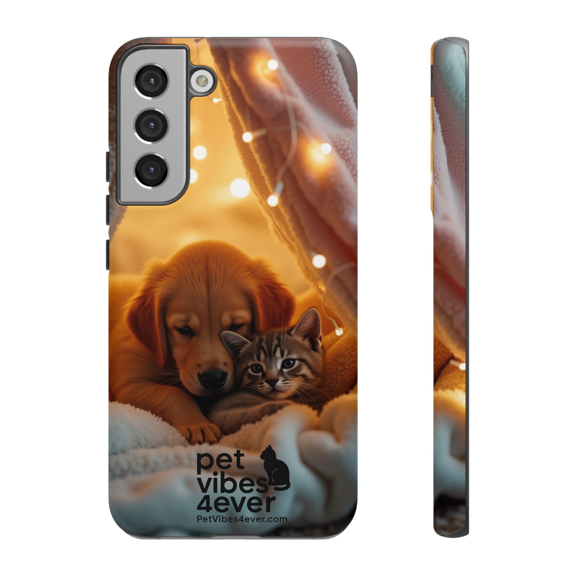 Pet Vibes Phone Case - Cute Dog & Cat Design, Animal Lover Gift, Customizable Pet Phone Cover, Collage Print Case for Kids
