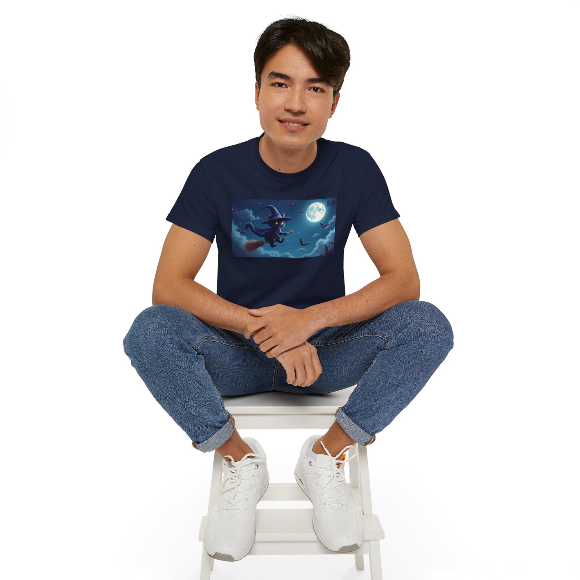 Moonlit Witch Unisex Tee | Spooky Vibes, Halloween Must-Have, Cozy Gift, Comfortable Everyday Wear, Magical Spirit Apparel
