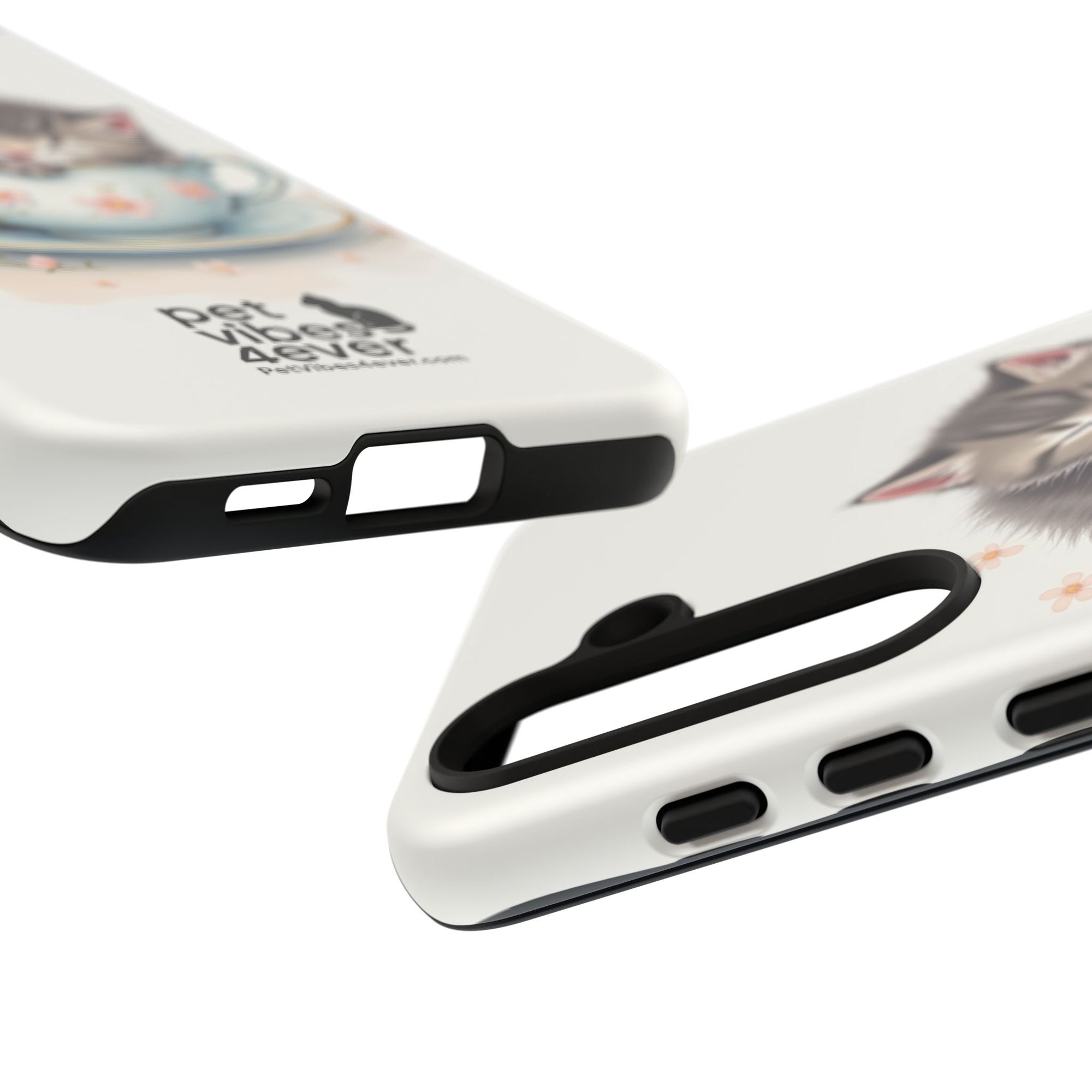 Cute Cat Phone Case, Pet Lover Gift, Soft Kitty Design, Floral Tech Accessory, Unique Animal Case, iPhone Cover, Birthday Present