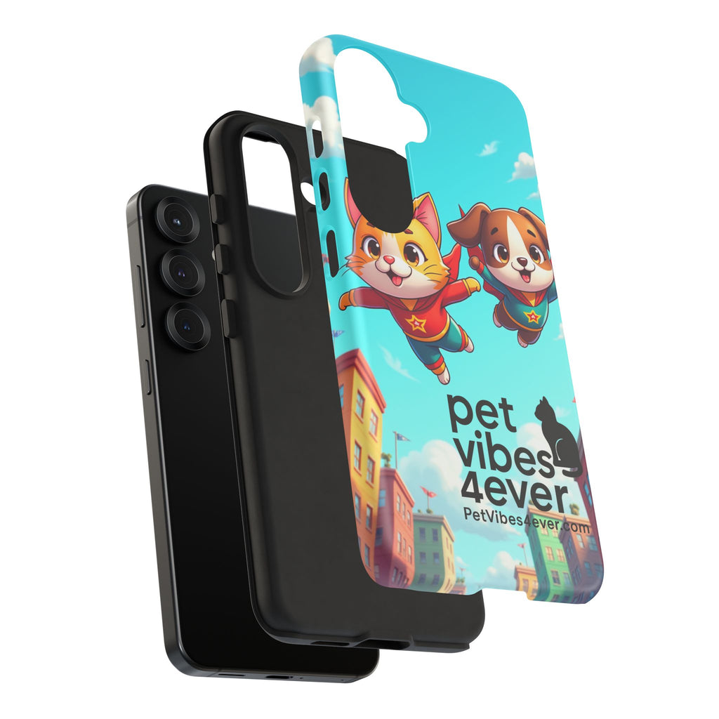 Pet Vibes Forever Tough Phone Cases, Cute Dog and Cat Design, Pet Lover Gift, Fun Phone Accessory, Animal Theme Decor