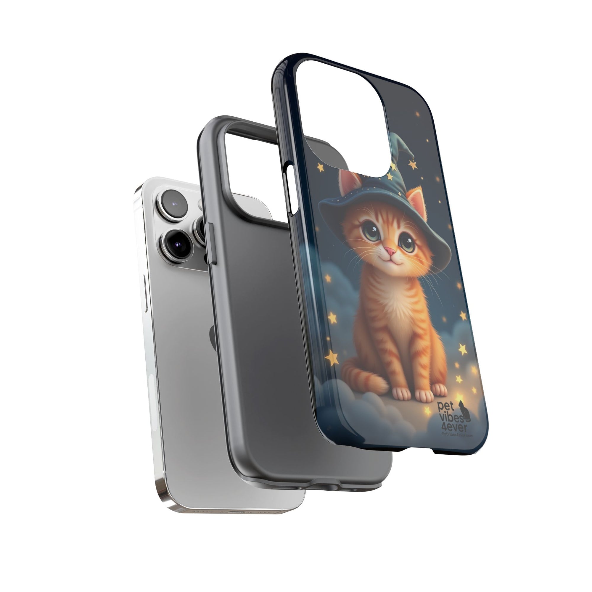 Cat-Themed Phone Case, Cute Cat Case, Pet Lover Gift, Kawaii Phone Accessory, Celestial Cat Design, Stylish Gadget Protector