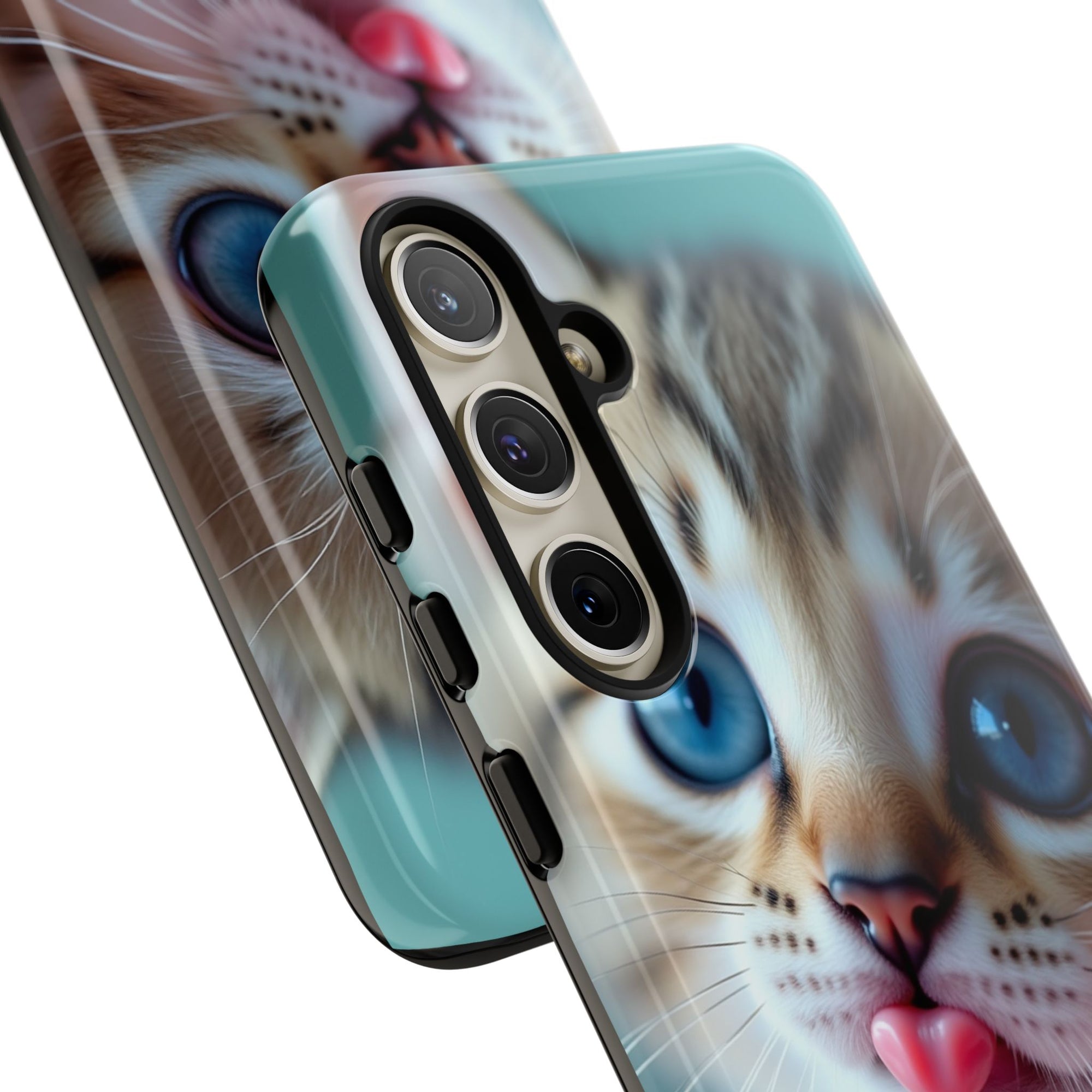 Cute Cat Phone Case, Pet Lover Gift, Durable Phone Cover, Animal Print Case, Cute Kitten Accessory