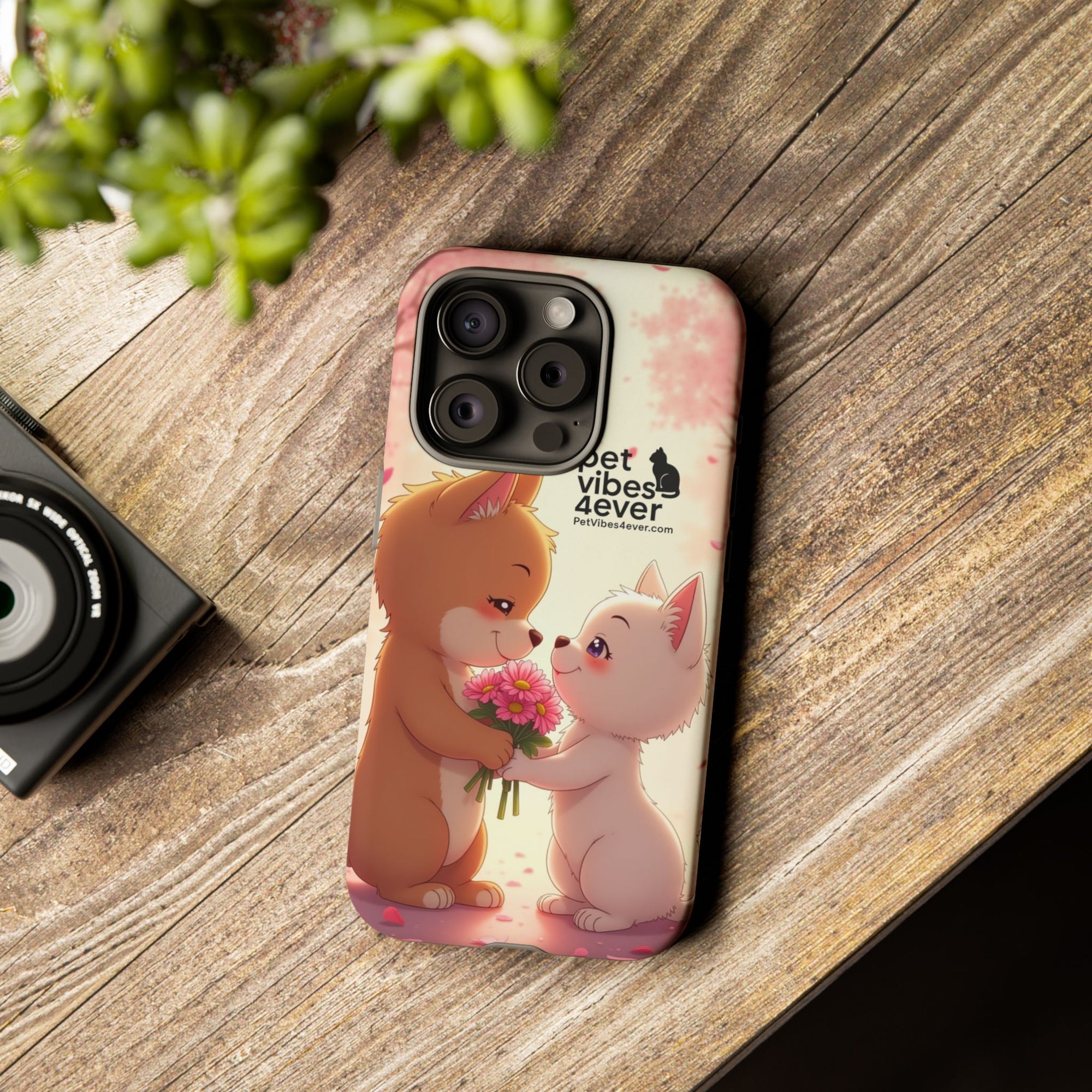 Cute Pet Phone Case, Animal Lovers Gift, Valentine’s Day Present, Custom Phone Cover, Happy Couple Design, Pet Vibes Forever