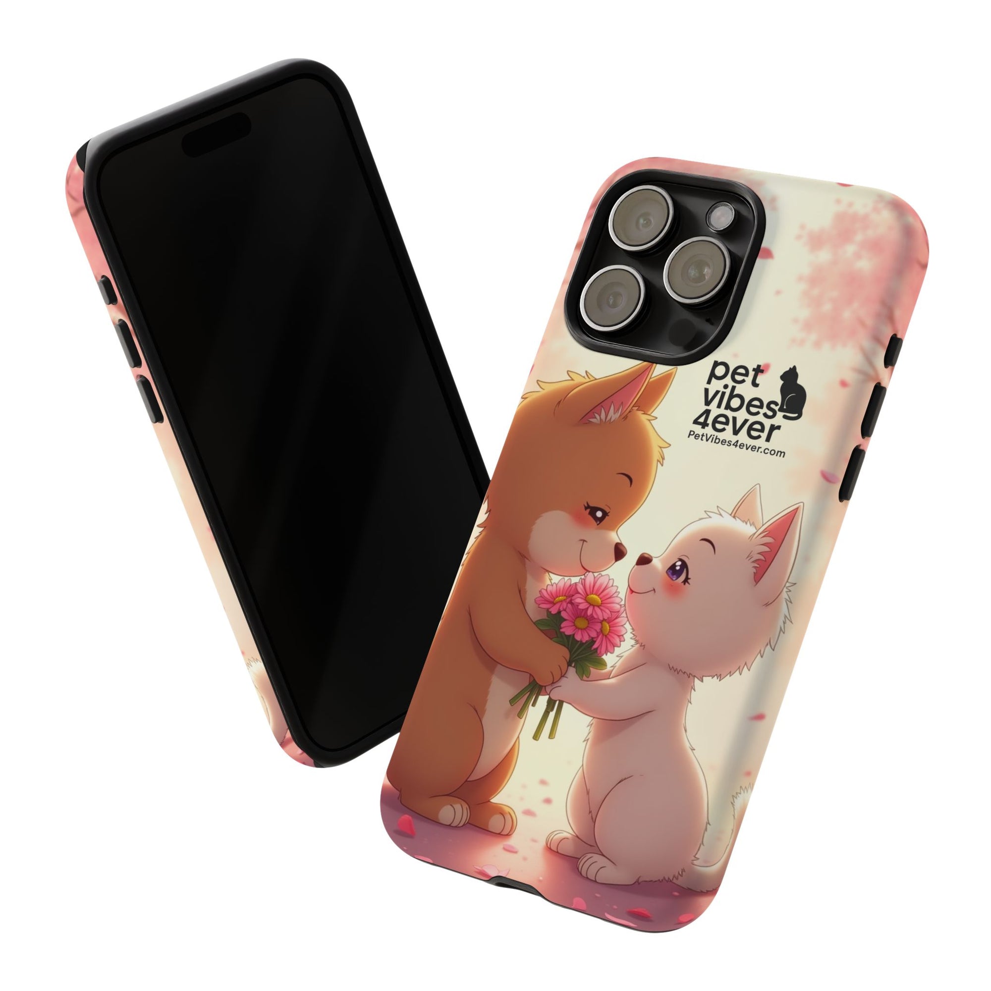 Cute Pet Phone Case, Animal Lovers Gift, Valentine’s Day Present, Custom Phone Cover, Happy Couple Design, Pet Vibes Forever