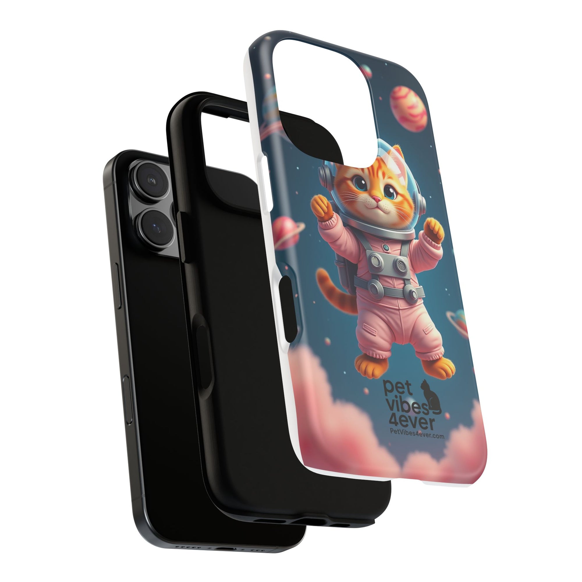 Cute Cat Phone Case, Cat Lovers Gift, Astrological Accessories, Fun Tech Gear, Space Theme Phone Cover