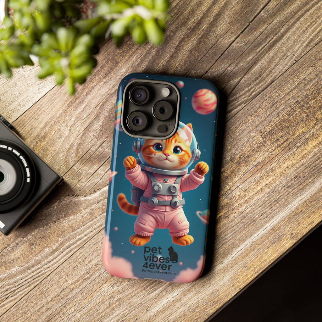 Cute Cat Phone Case, Cat Lovers Gift, Astrological Accessories, Fun Tech Gear, Space Theme Phone Cover
