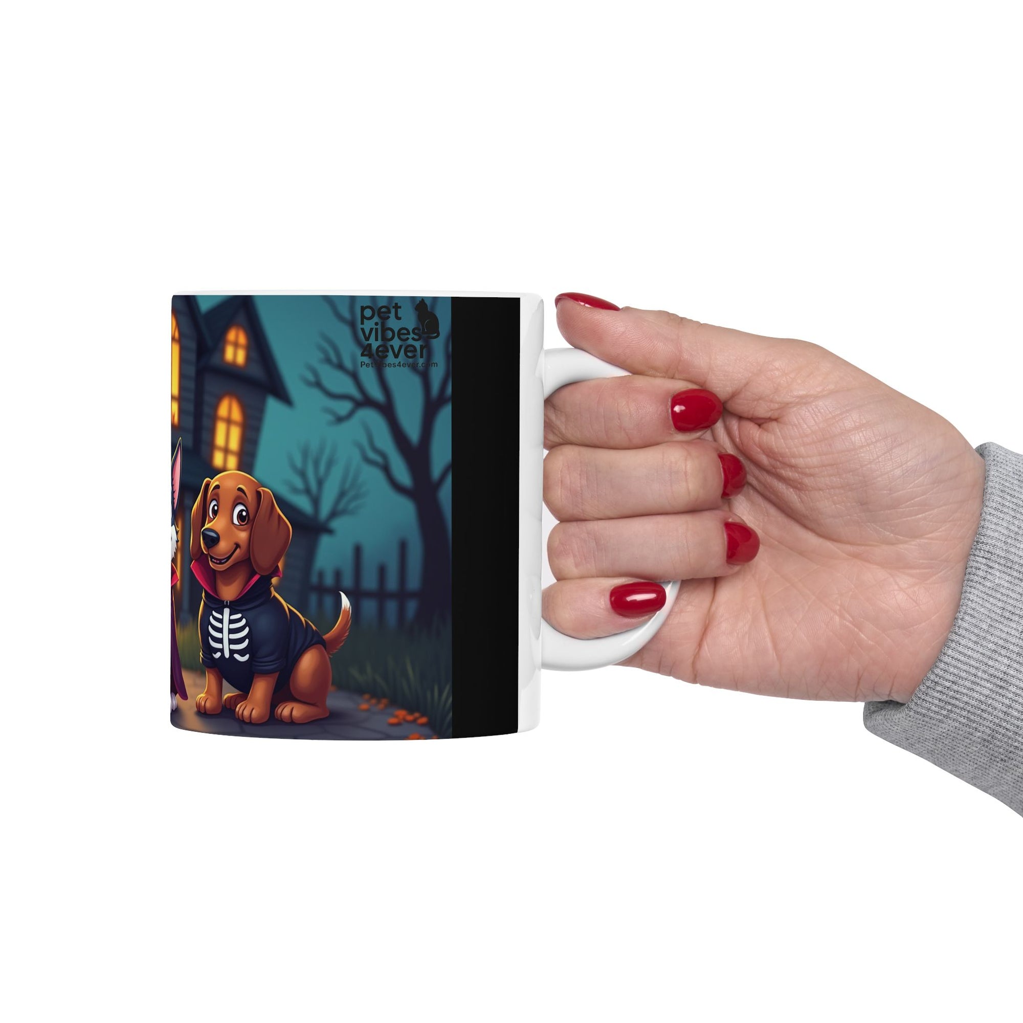 Spooky Pet-Themed Ceramic Mug for Dog Lovers | Halloween Gift, Cute Dog Mug, Pet Owner Coffee Cup, Dog Mom Gift, Fun Halloween Decor