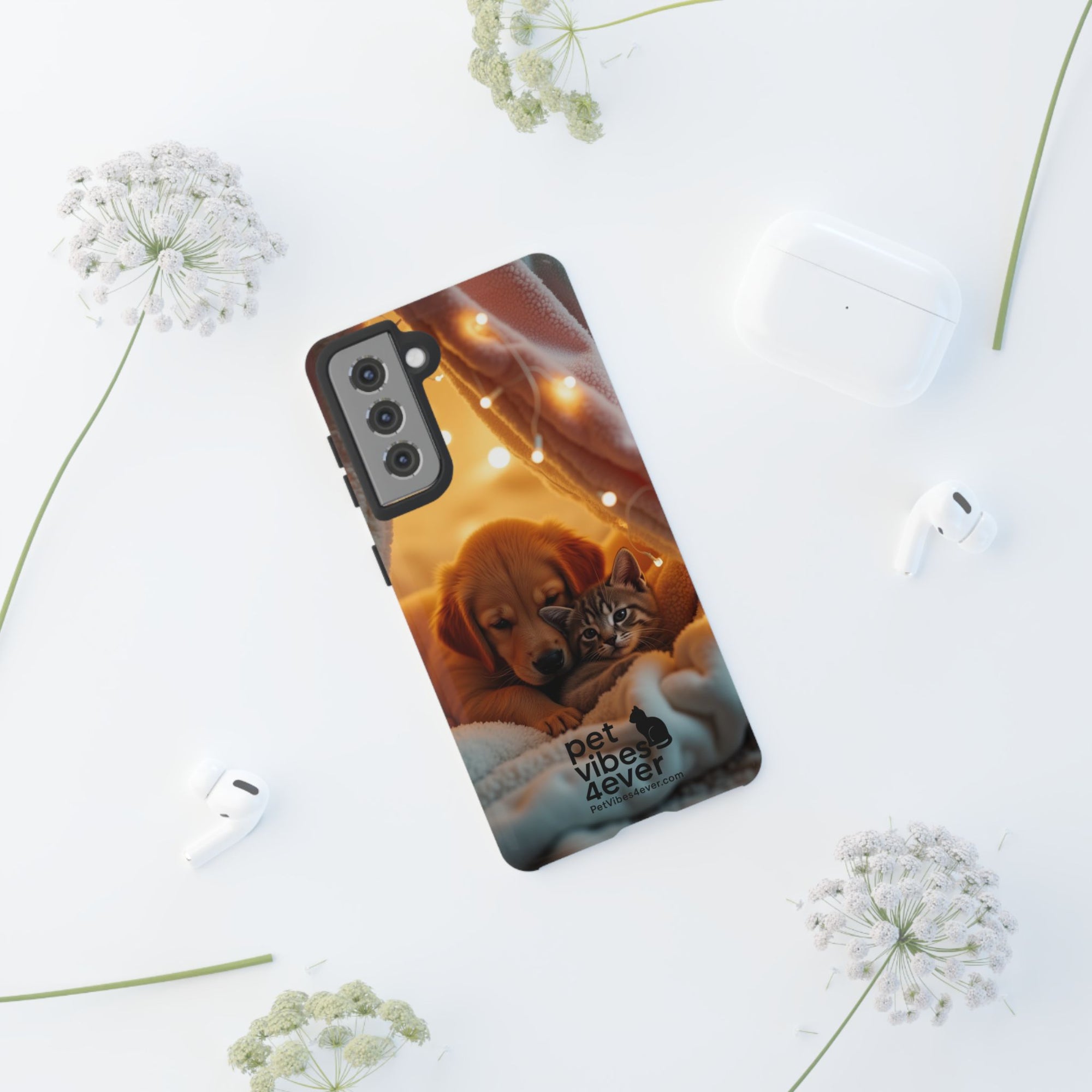 Pet Vibes Phone Case - Cute Dog & Cat Design, Animal Lover Gift, Customizable Pet Phone Cover, Collage Print Case for Kids