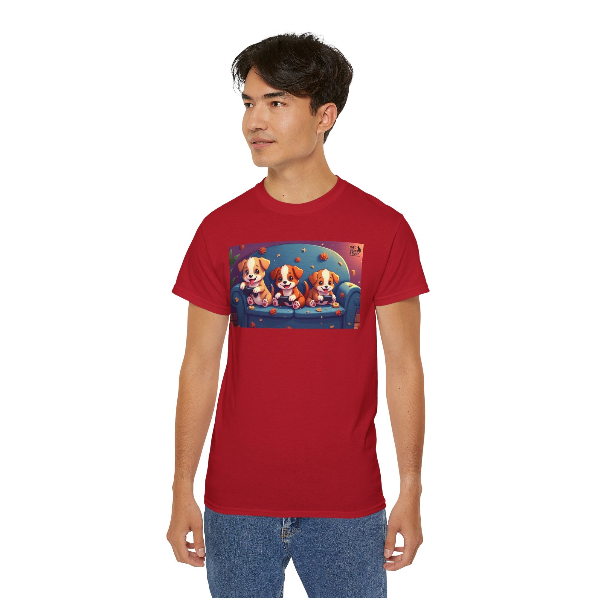 Cute Puppy Friends Unisex Tee, Pet Lover Gift, Dog Themed Shirt, Casual Wear, Animal Lover Apparel