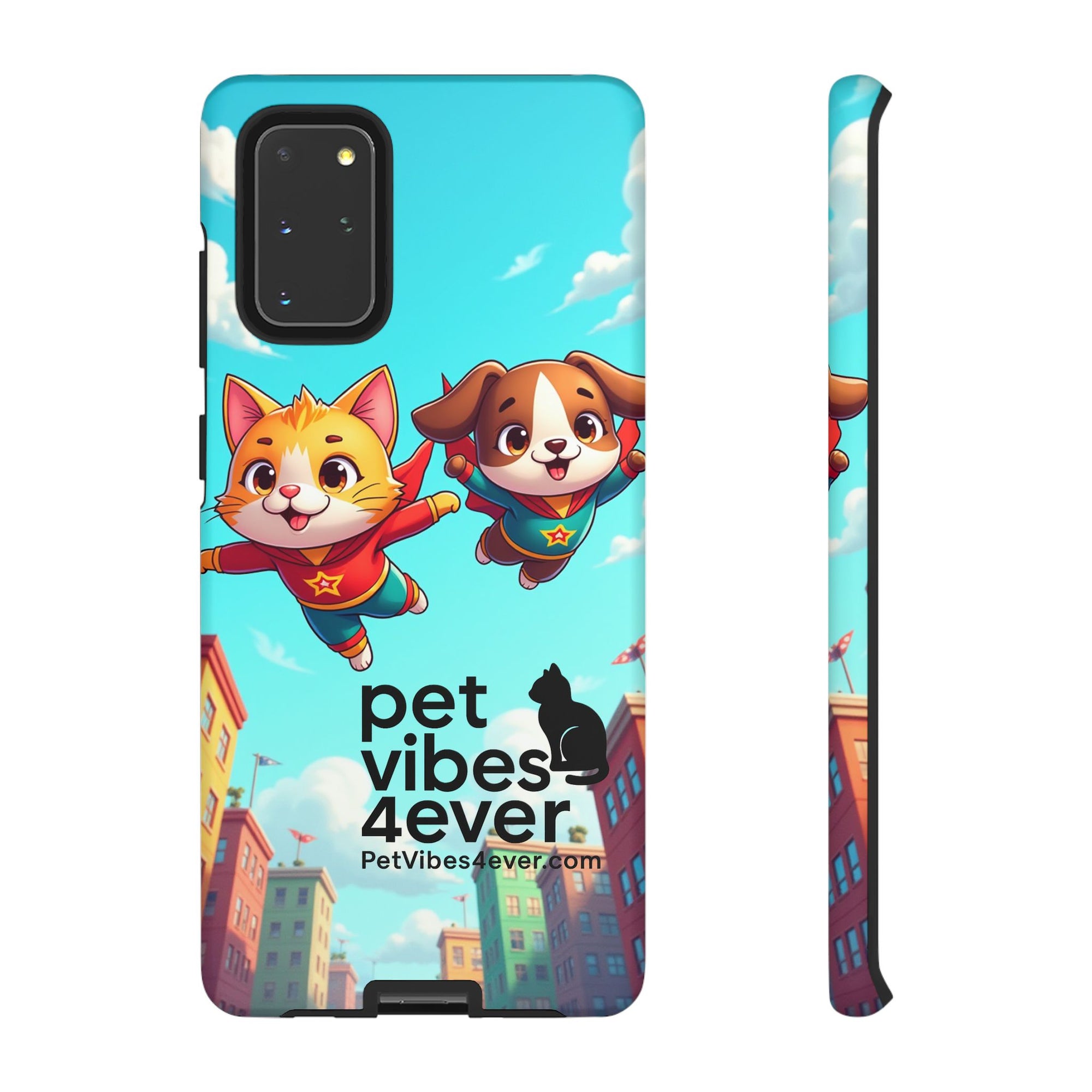Pet Vibes Forever Tough Phone Cases, Cute Dog and Cat Design, Pet Lover Gift, Fun Phone Accessory, Animal Theme Decor