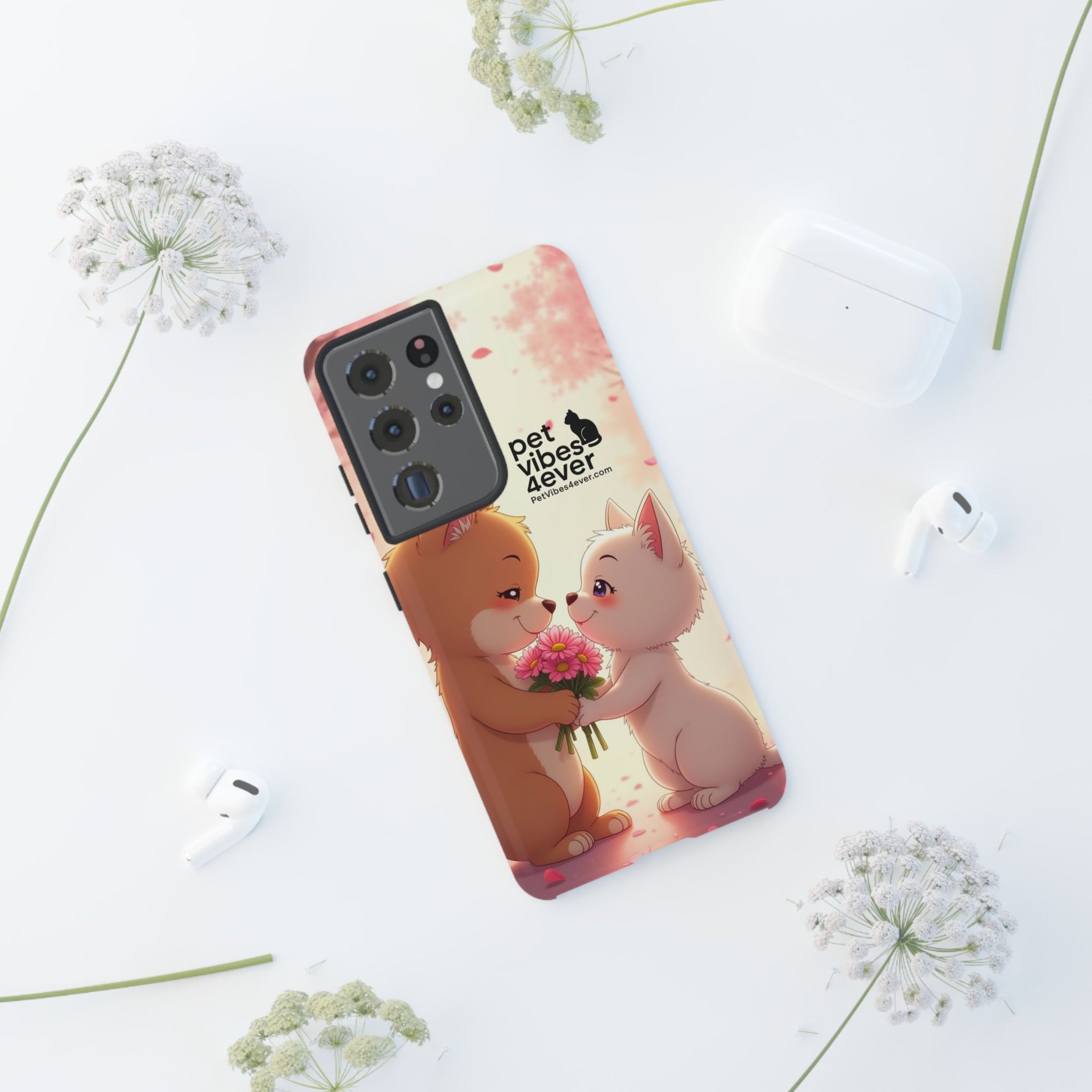 Cute Pet Themed Phone Case, Animal Lovers Gift, Valentine's Day, Cute Phone Cover, Pet Vibes Forever