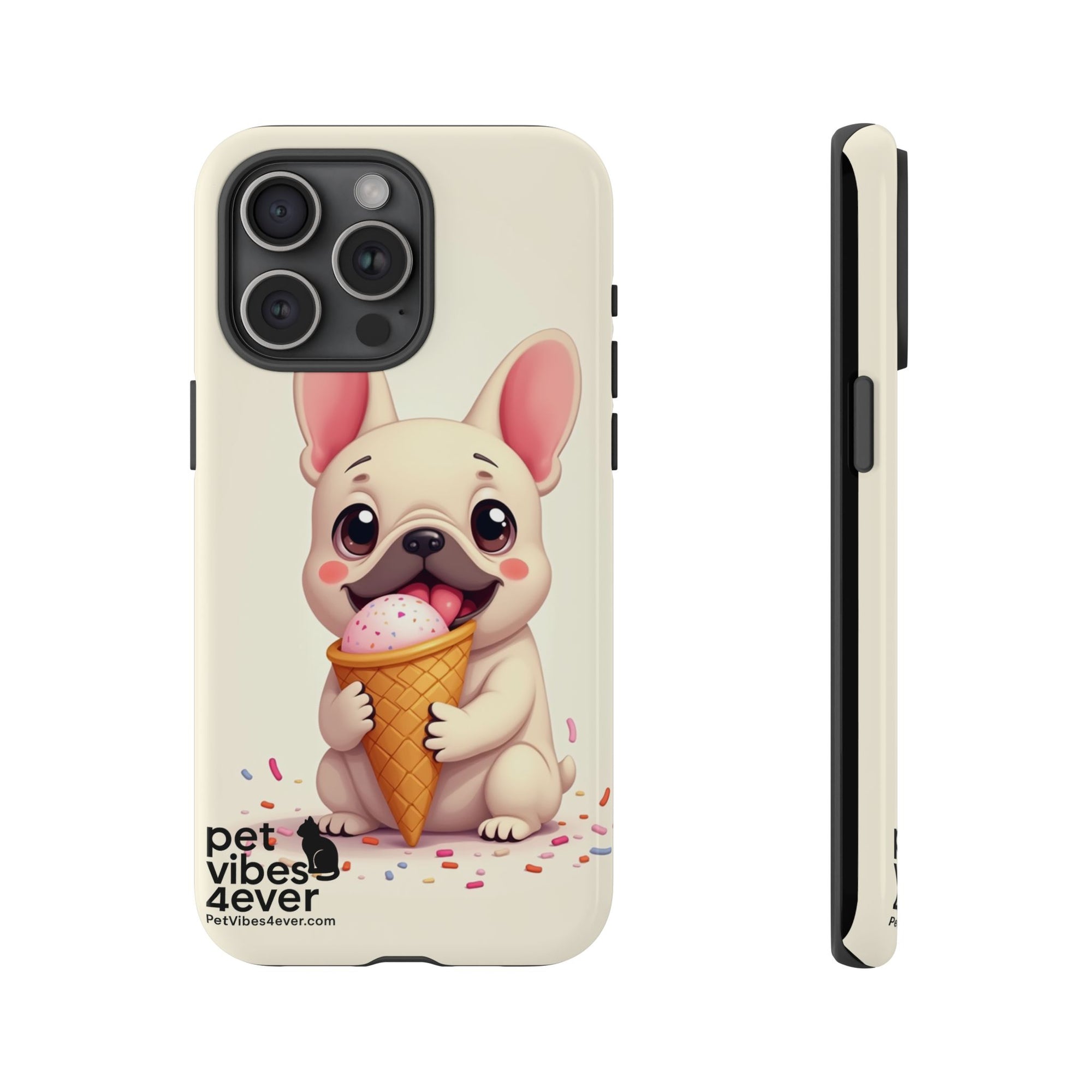 Cute Dog Case, Adorable Puppy Phone Cover, Pet Lover Gift, Ice Cream Design, Fun Accessories for Pet Owners