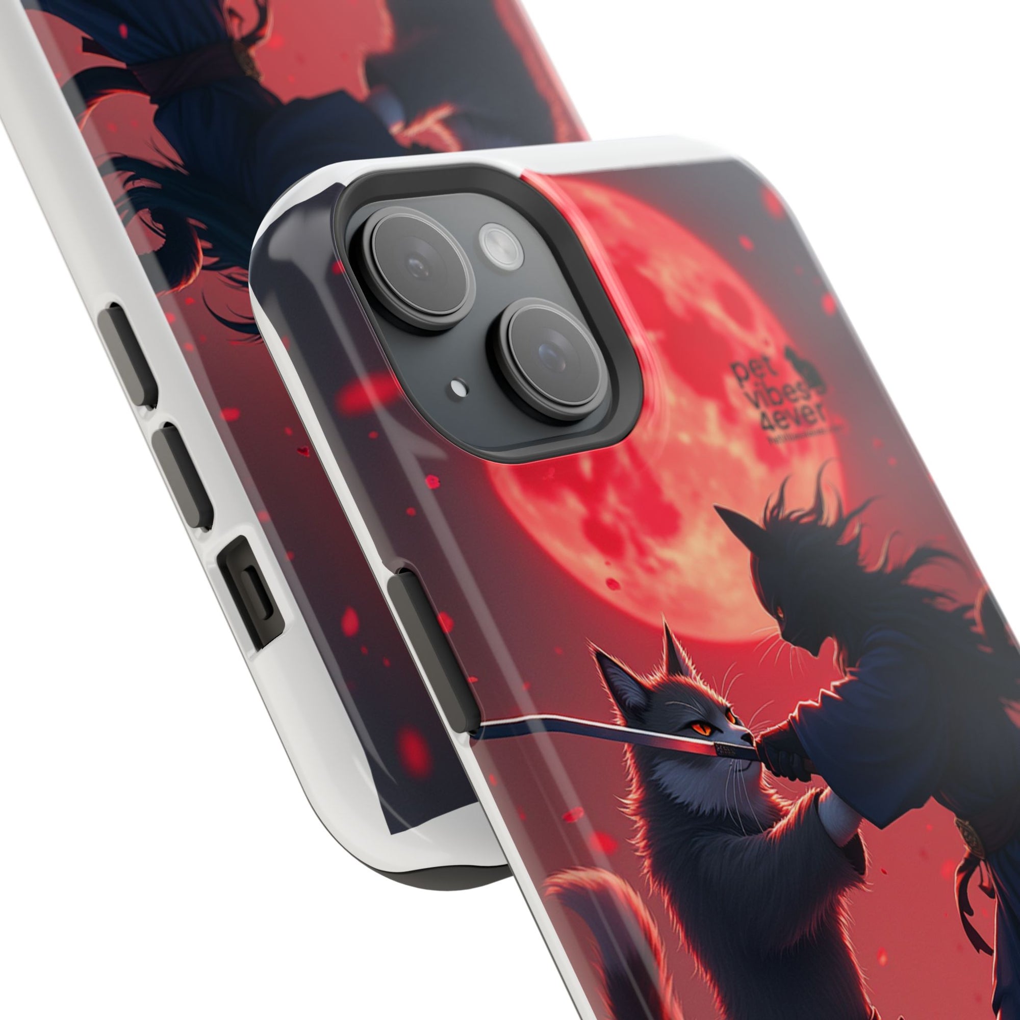 Samurai Cat Phone Case – Impact-Resistant, Pet Lovers, Cool Tech Accessories, Anime Aesthetic, Unique Gifts
