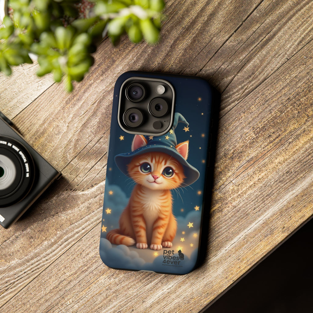 Cat-Themed Phone Case, Cute Cat Case, Pet Lover Gift, Kawaii Phone Accessory, Celestial Cat Design, Stylish Gadget Protector