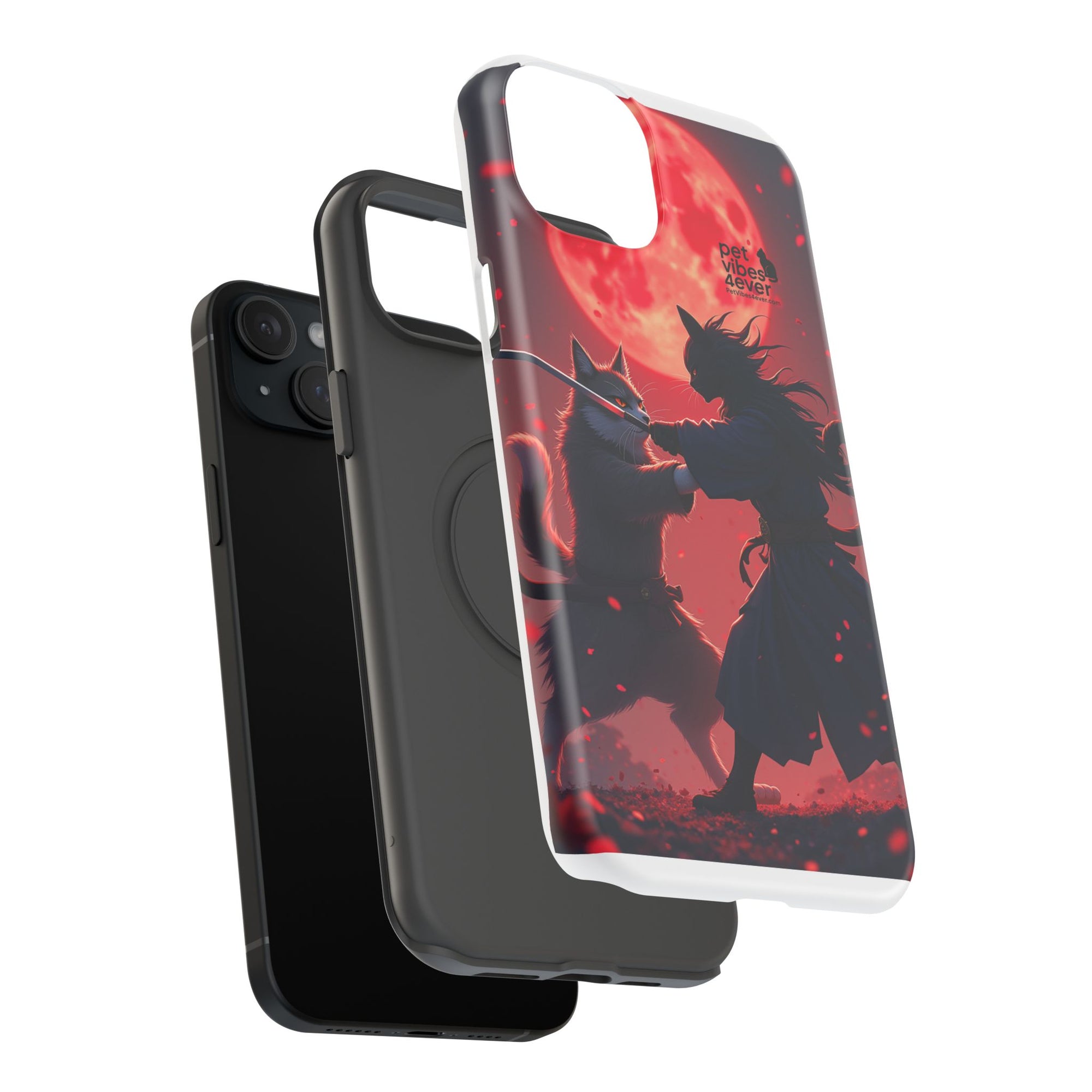Samurai Cat Phone Case – Impact-Resistant, Pet Lovers, Cool Tech Accessories, Anime Aesthetic, Unique Gifts