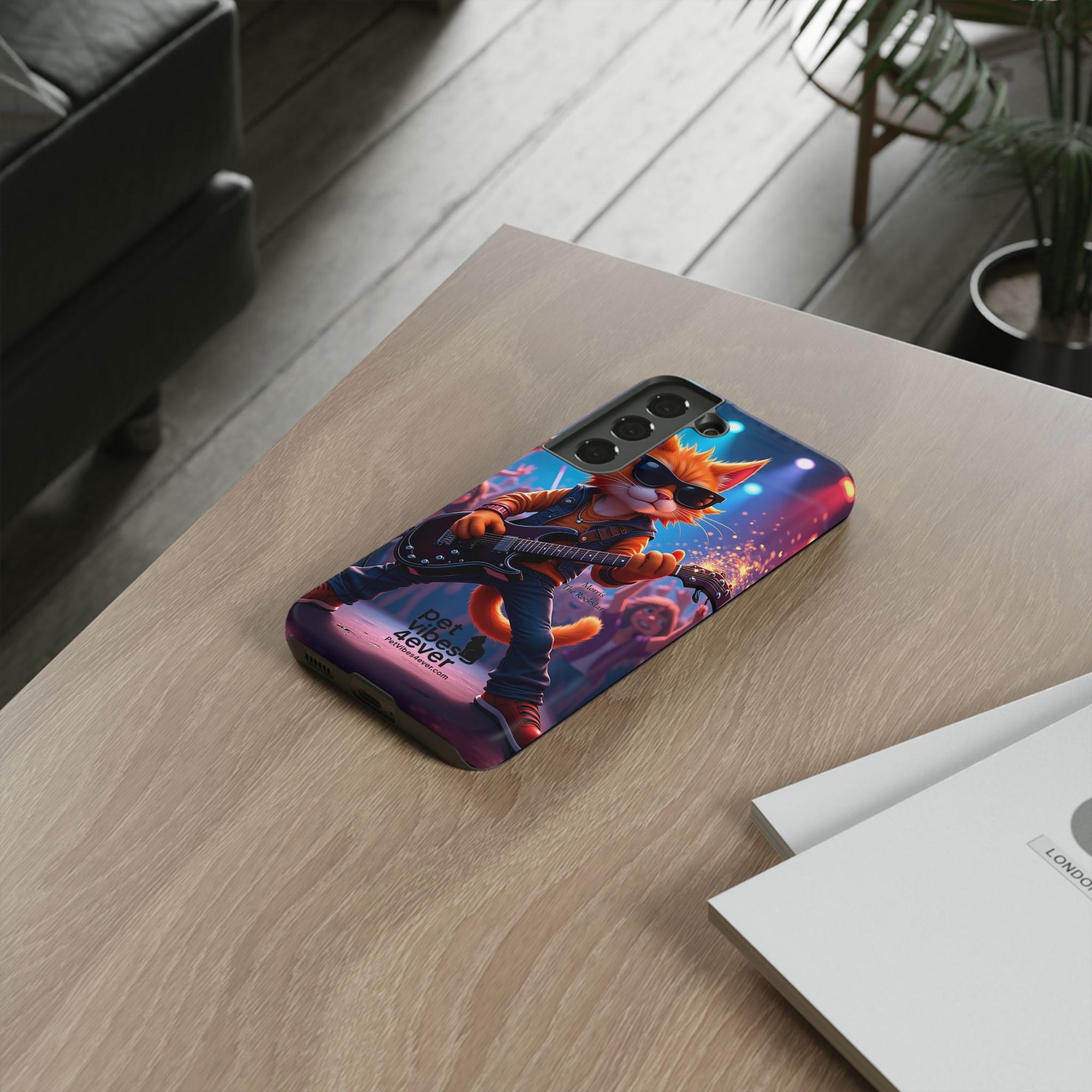 Guitar Cat Phone Case | Fun Pet Vibes | Unique Gift for Cat Lovers, Music Fans, Pet Owners, Birthday, Holidays, Personal Use