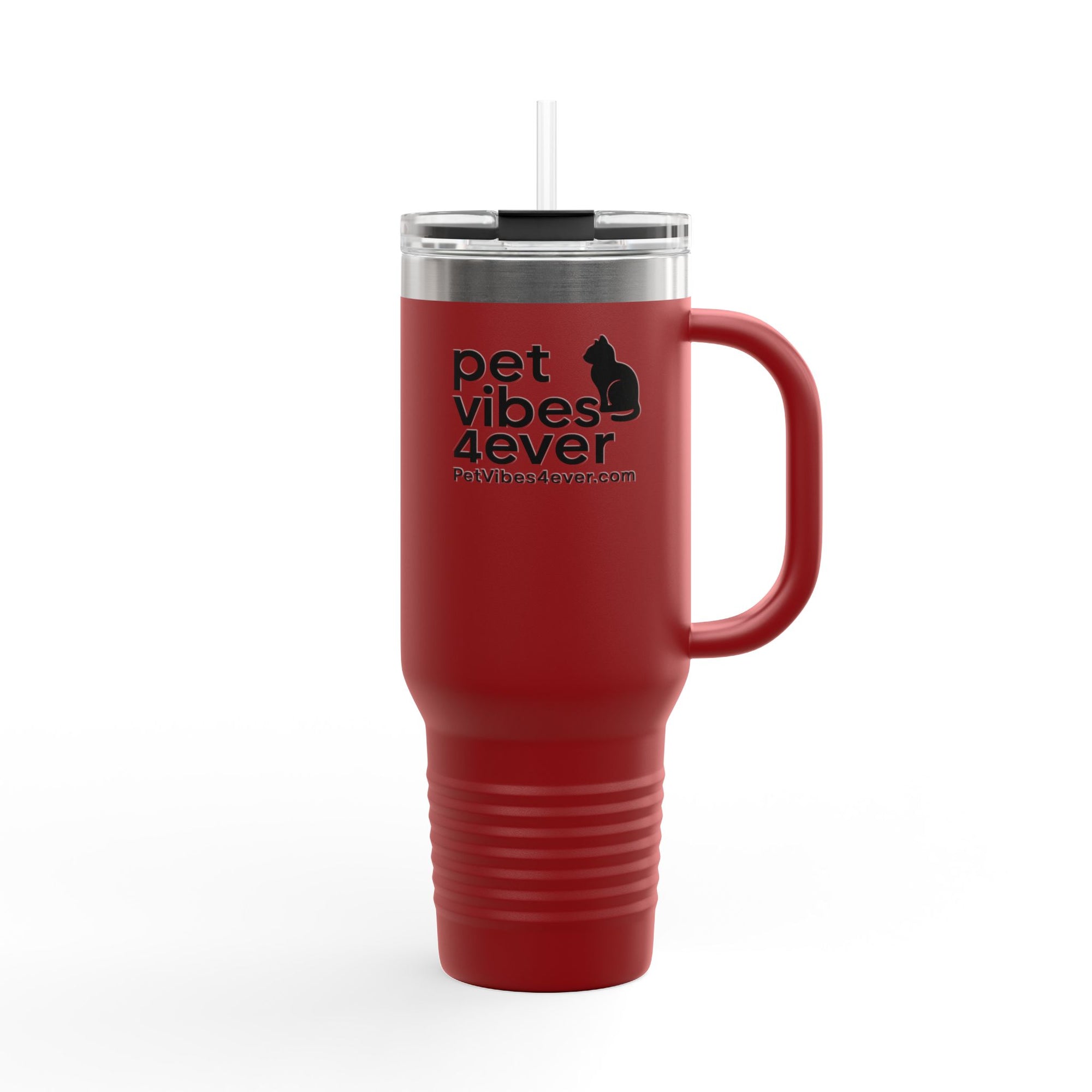Pet Vibes Insulated Travel Mug 40oz | Stylish Pet Lover Gift | Reusable Cups for Coffee, Tea, Outdoor Adventures, Eco-Friendly Drinkware