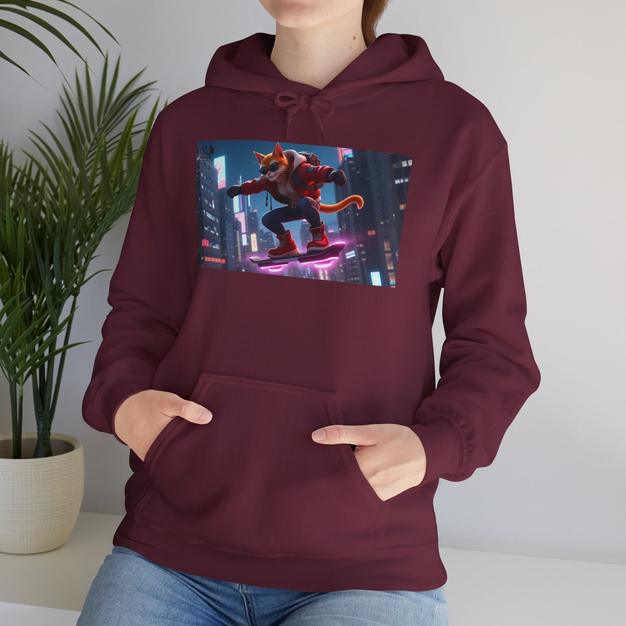 Urban Jungle Unisex Hoodie - Retro Neon Design, Streetwear Sweatshirt, Perfect for Teens, Gift for Video Game Lovers, Cozy Layering