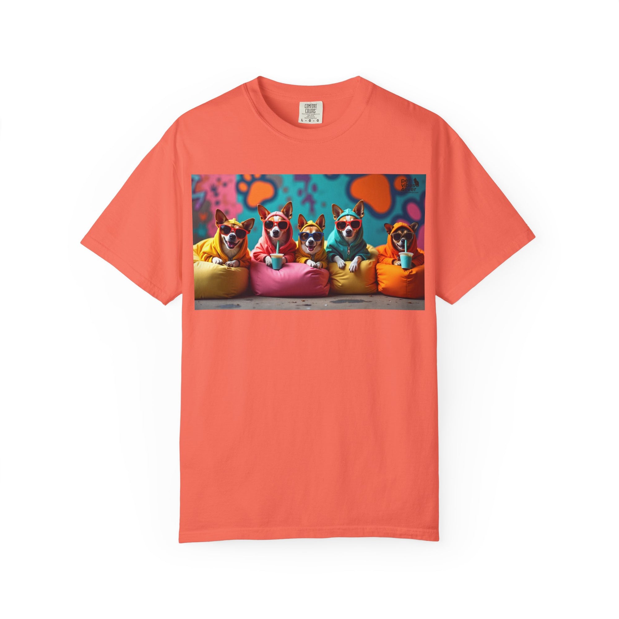 Playful Dog-Themed Unisex Garment-Dyed T-shirt, Pet Lover Gift, Casual Wear, Birthday Party Tee, Colorful Animal Art