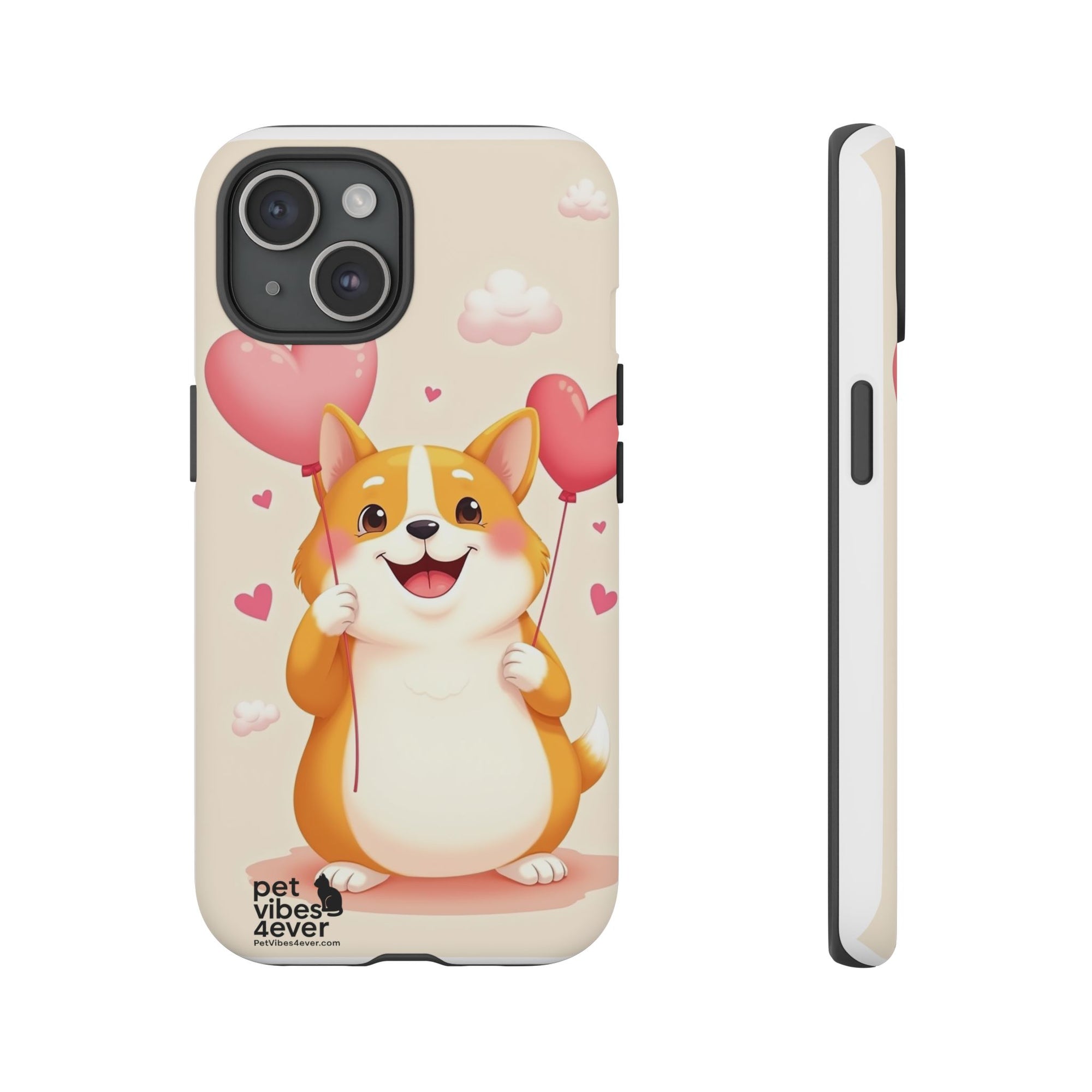 Corgi Love Phone Case, Cute Pet Gift, Animal Lover Accessory, Custom Phone Cover, Valentine's Day Gift
