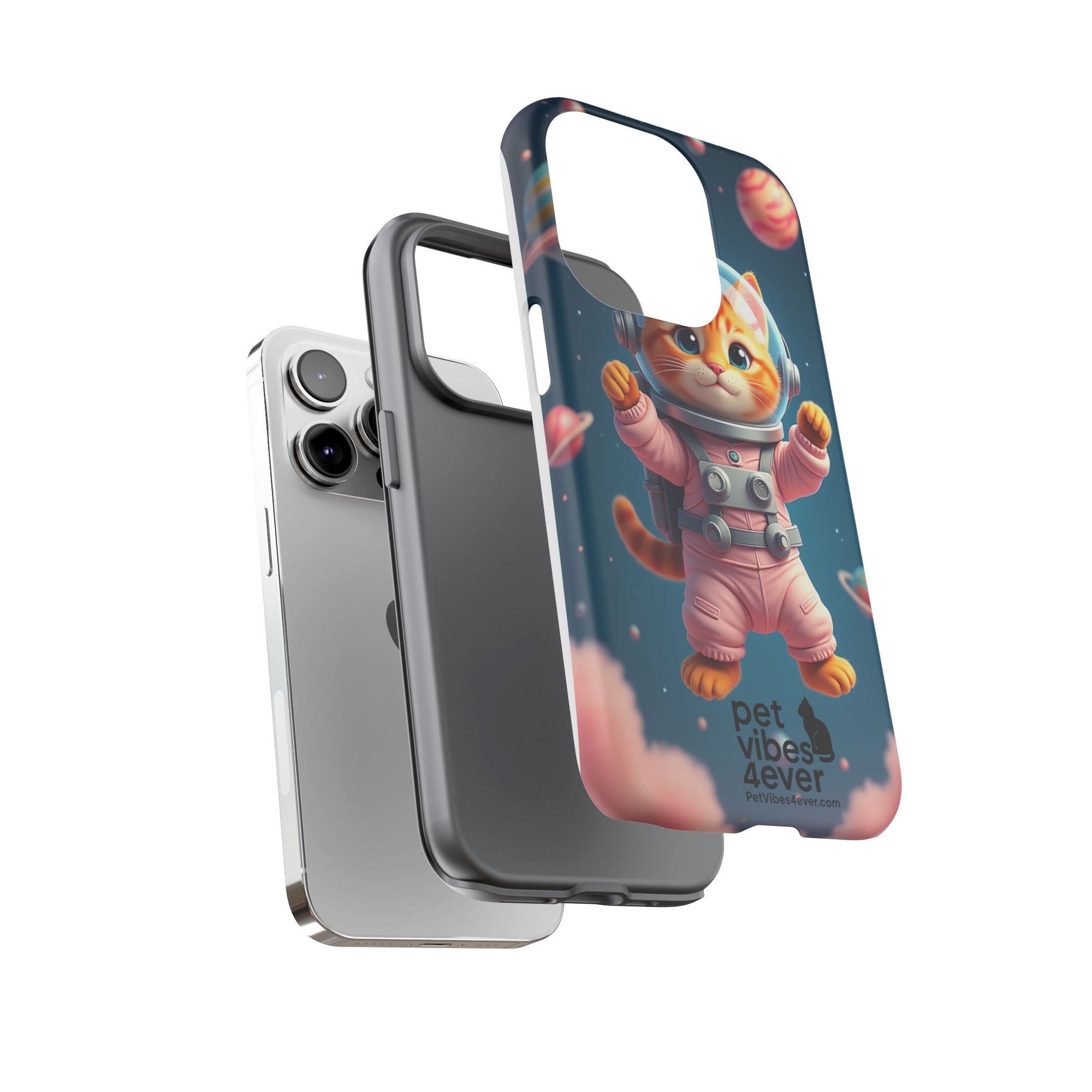 Cute Cat Phone Case, Cat Lovers Gift, Astrological Accessories, Fun Tech Gear, Space Theme Phone Cover