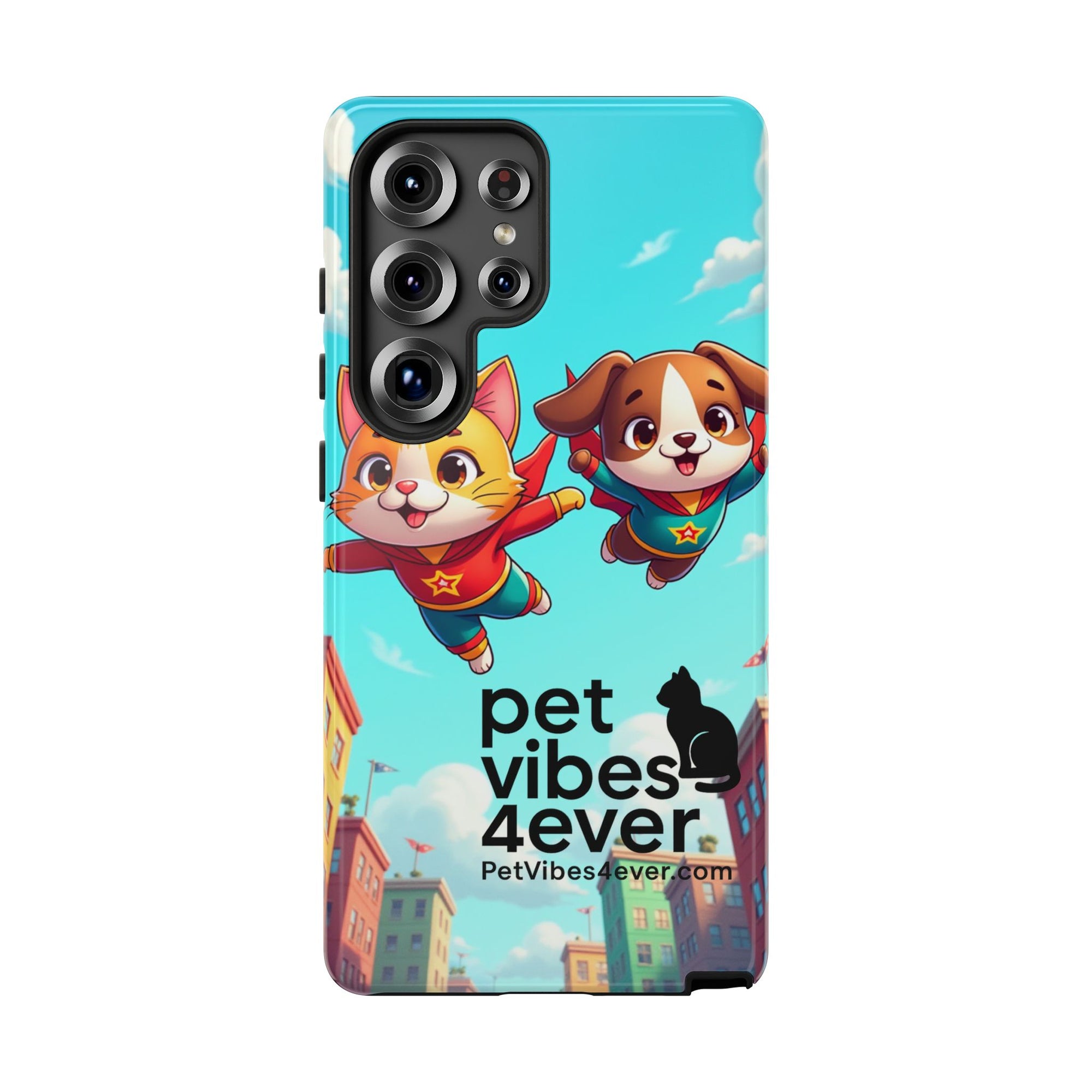 Pet Vibes Forever Tough Phone Cases, Cute Dog and Cat Design, Pet Lover Gift, Fun Phone Accessory, Animal Theme Decor