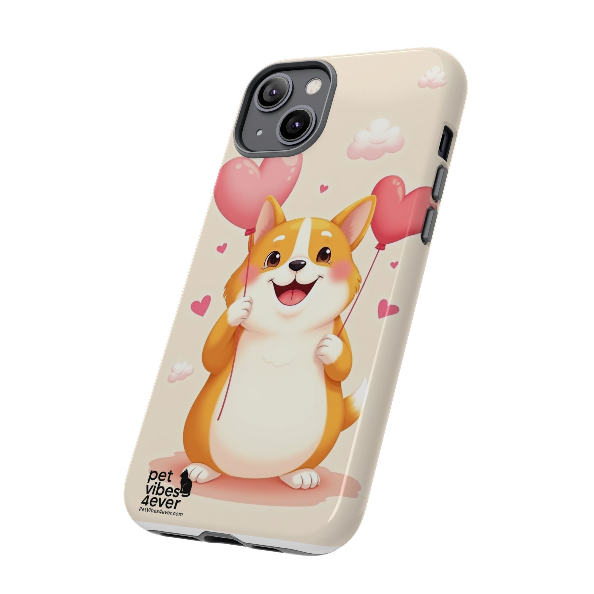 Corgi Love Phone Case, Cute Pet Gift, Animal Lover Accessory, Custom Phone Cover, Valentine's Day Gift
