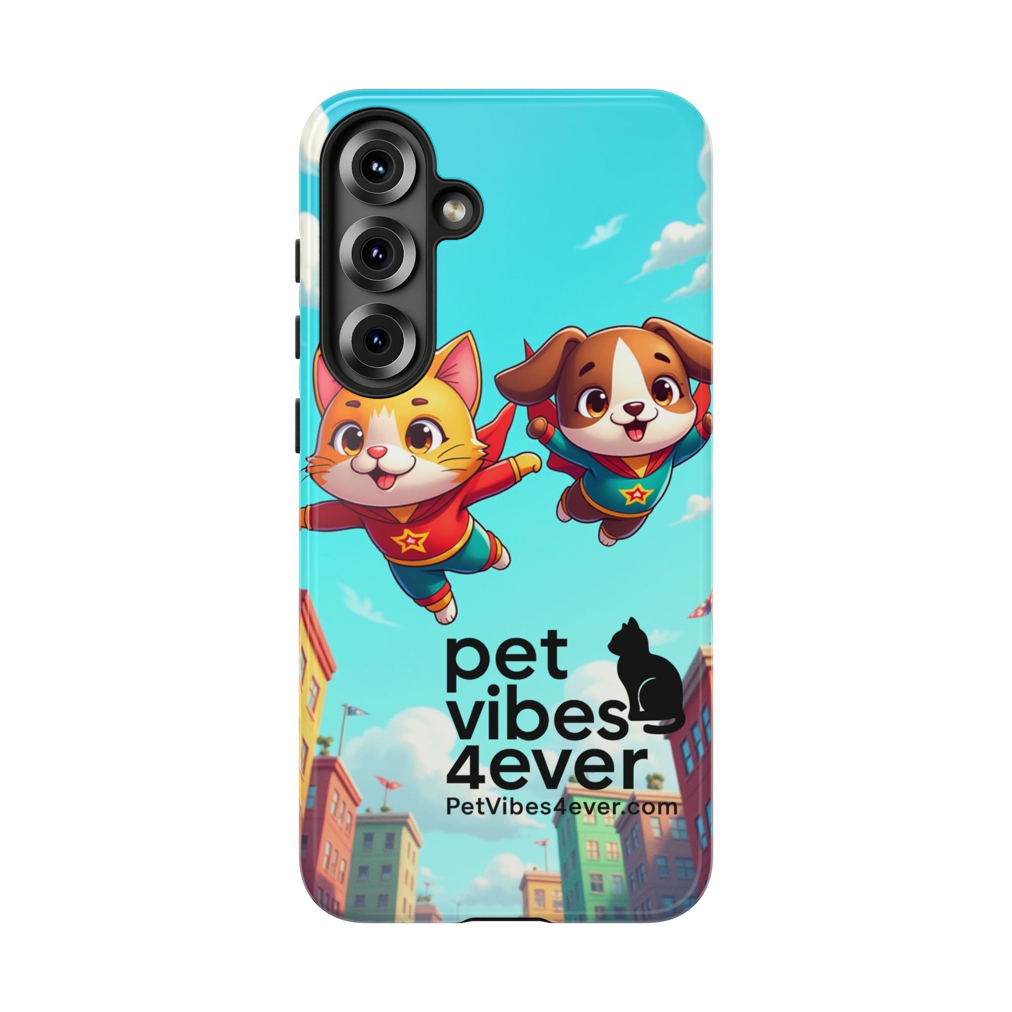 Pet Vibes Forever Tough Phone Cases, Cute Dog and Cat Design, Pet Lover Gift, Fun Phone Accessory, Animal Theme Decor