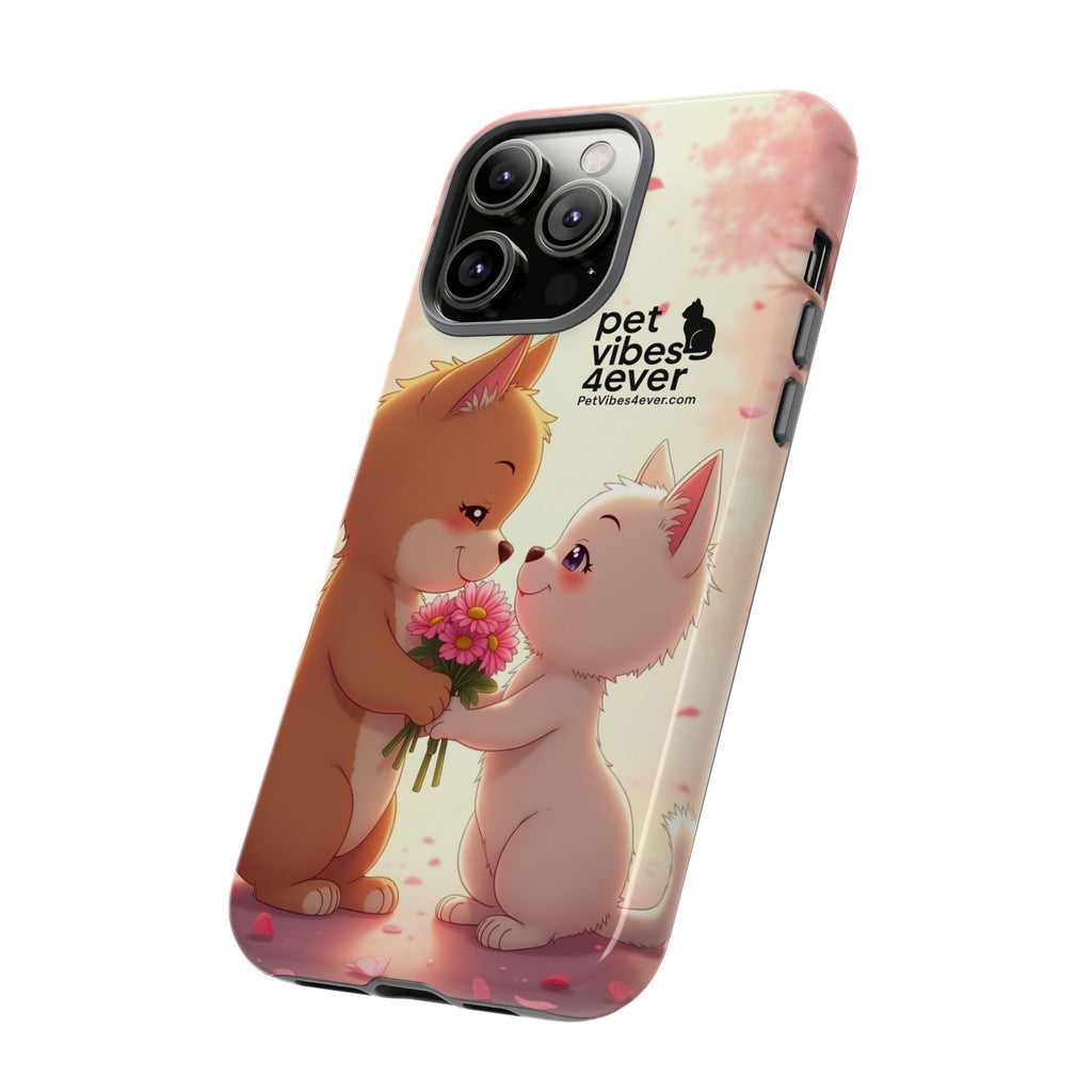Cute Pet Phone Case, Animal Lovers Gift, Valentine’s Day Present, Custom Phone Cover, Happy Couple Design, Pet Vibes Forever