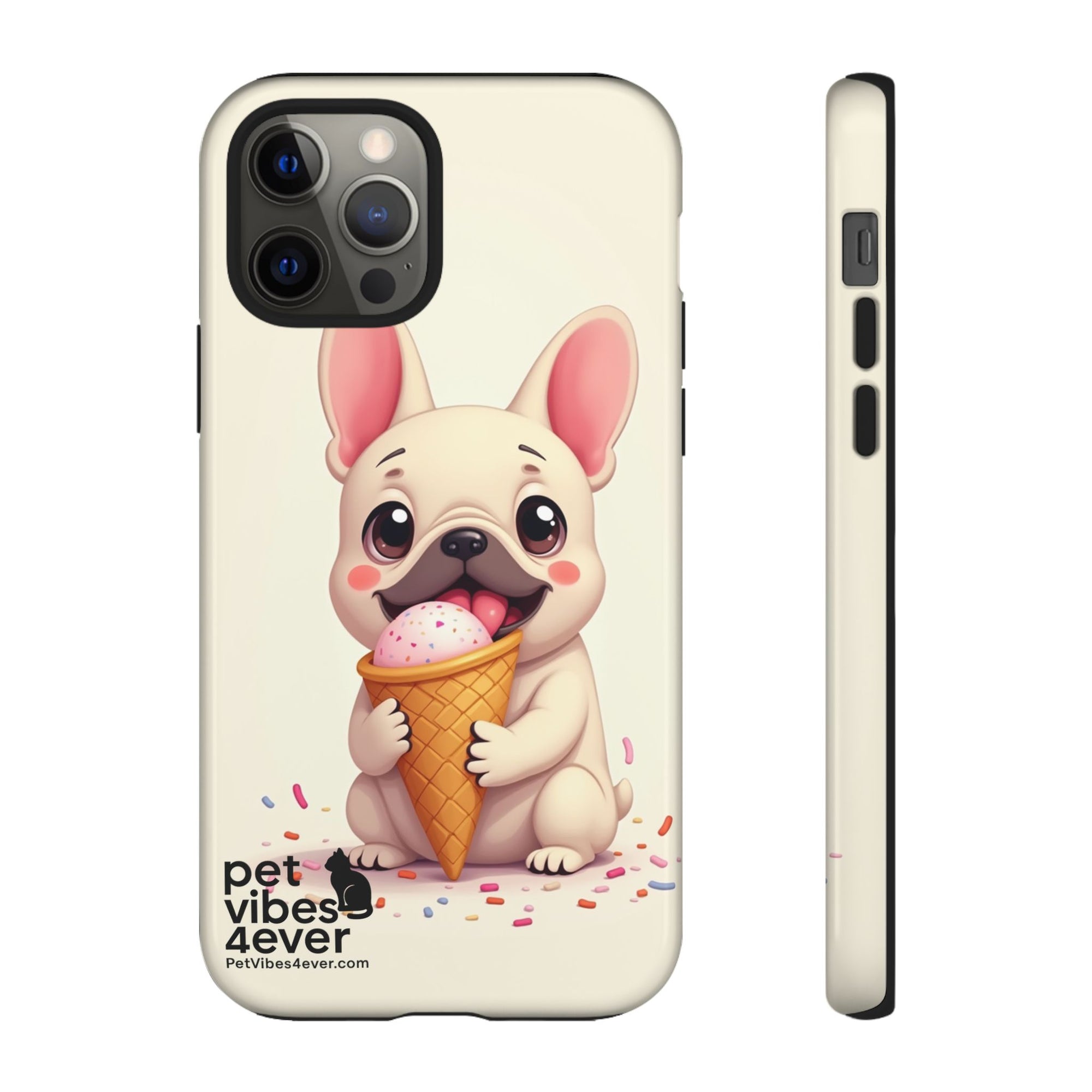 Cute Dog Case, Adorable Puppy Phone Cover, Pet Lover Gift, Ice Cream Design, Fun Accessories for Pet Owners